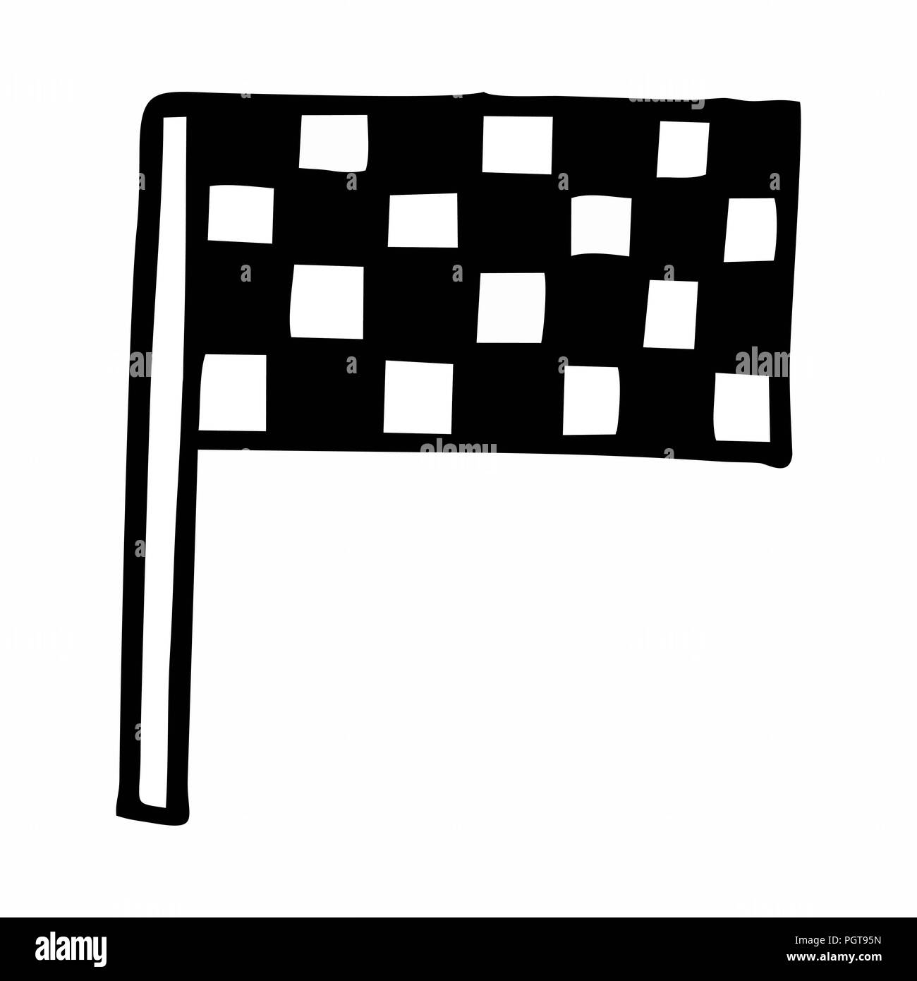 Une illustration de freehand un drapeau à damier Illustration de Vecteur