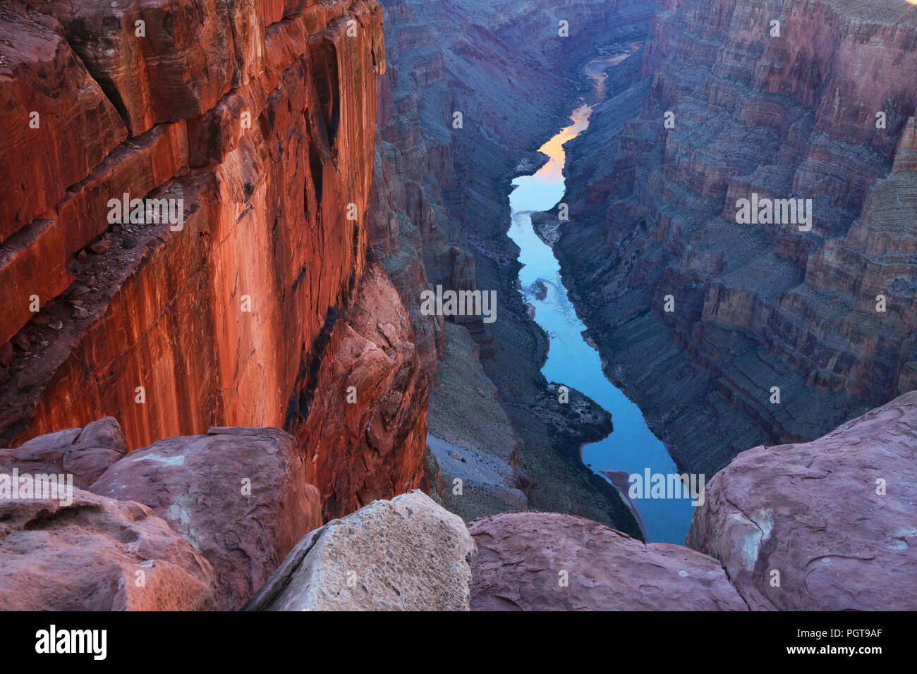 Colorado river de Toroweap surplombent, Grand Canyon NP Banque D'Images