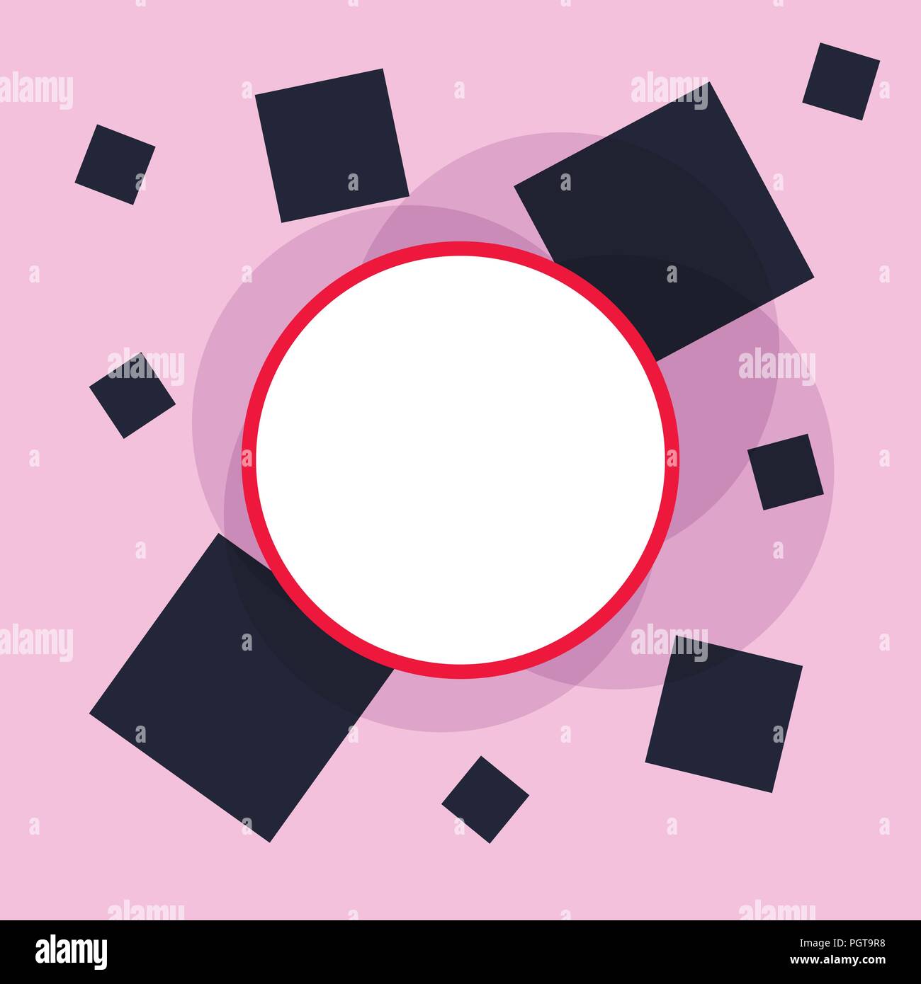 Télévision simple cercle blanc sur fond géométrique. Illustration de Vecteur