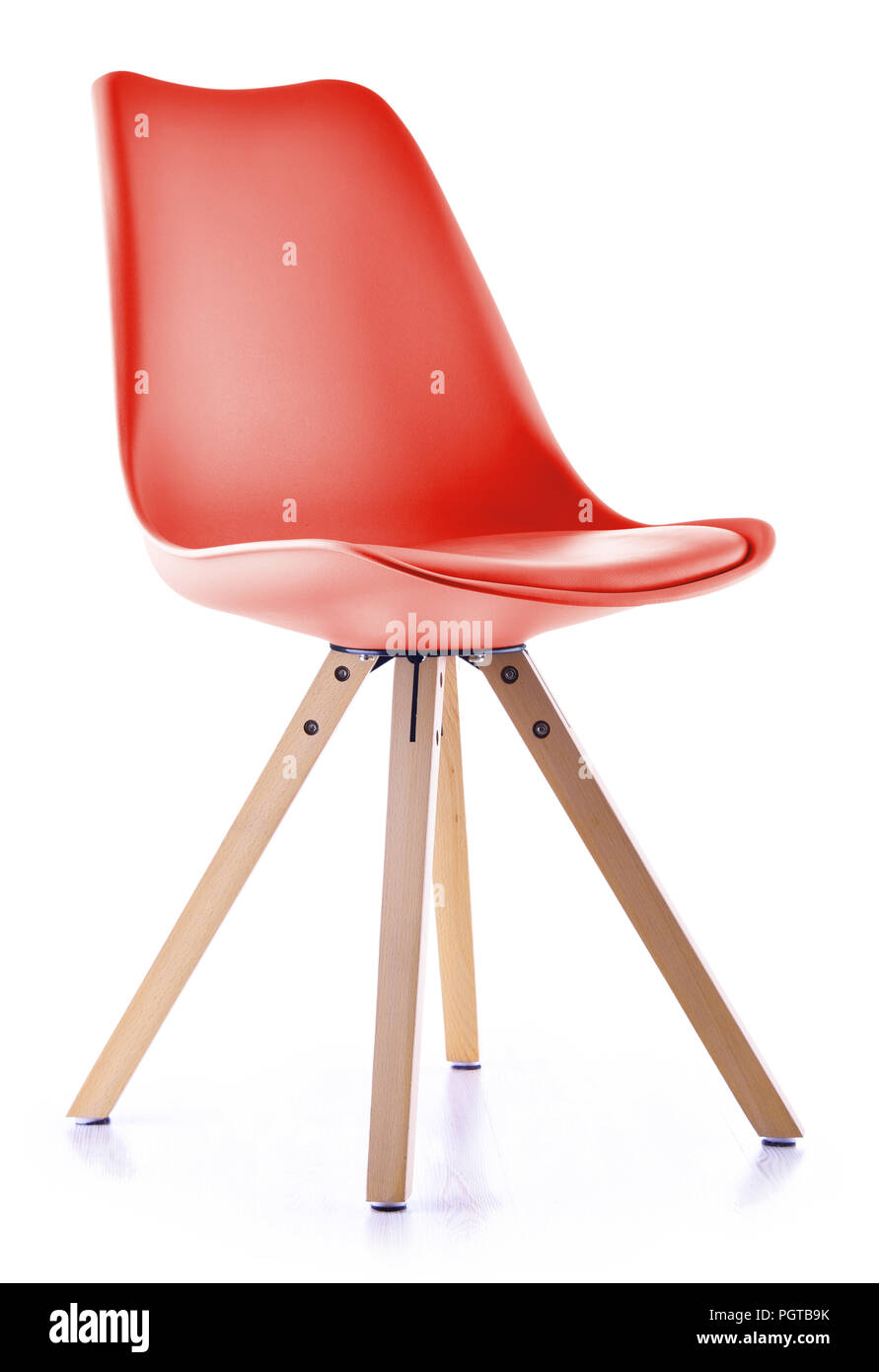Chaise en plastique populaire moderne isolé sur blanc backgraound. Banque D'Images