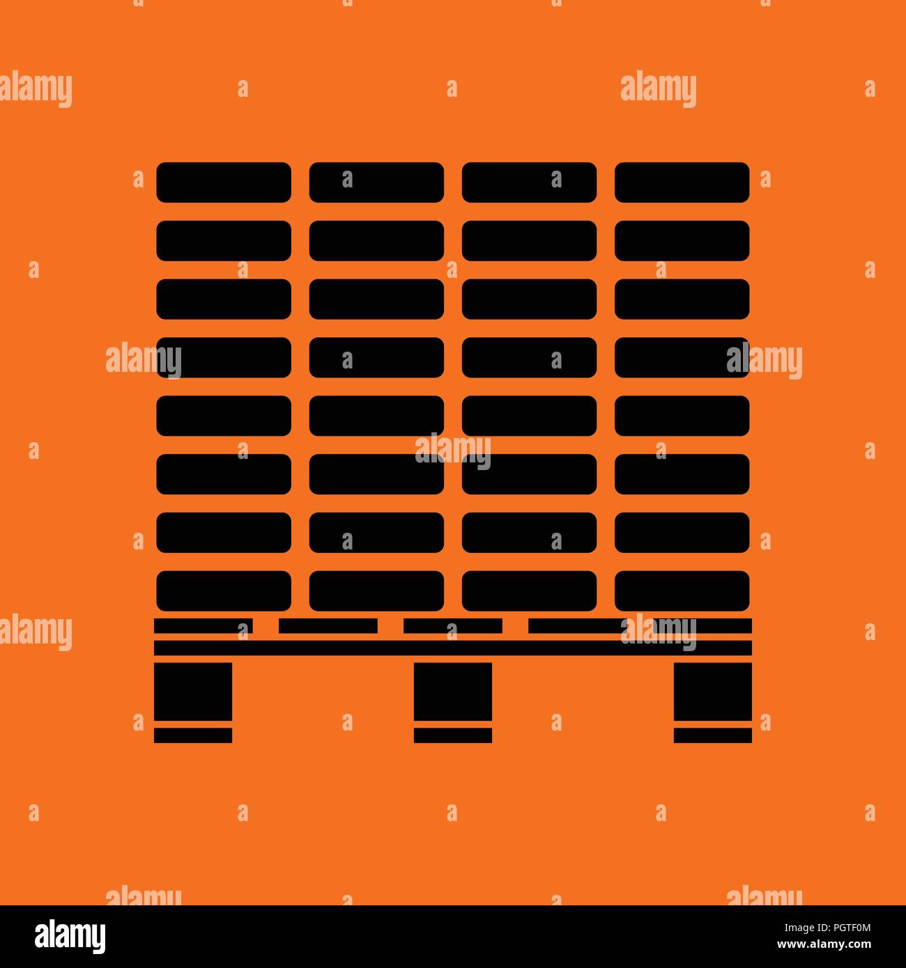 La construction de l'icône palette . Fond orange avec du noir. Vector illustration. Illustration de Vecteur