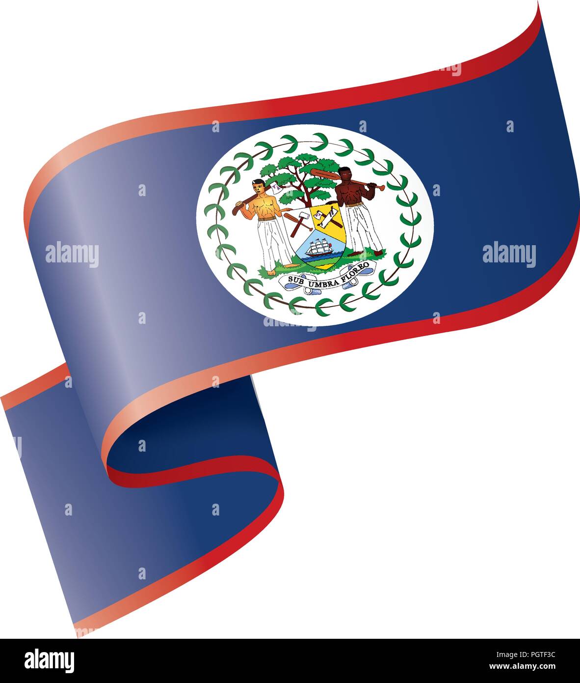 Pavillon du Belize, vector illustration sur fond blanc Illustration de Vecteur