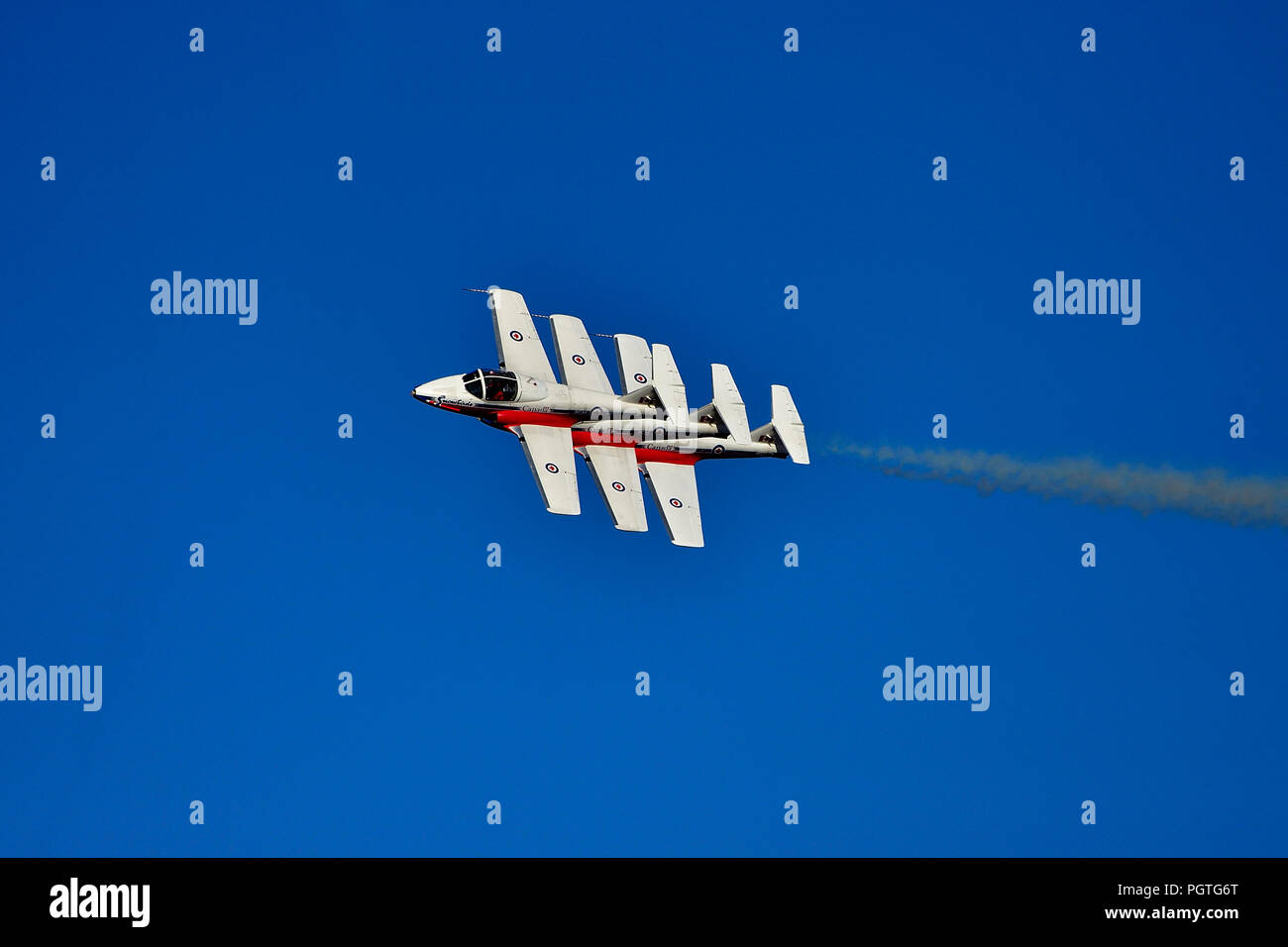 Les Forces canadiennes Le 431e Escadron de démonstration aérienne Vol en formation dans le cadre d'un salon sur le port de Nanaimo sur l'île de Vancouver, Colombie-Britannique CA Banque D'Images