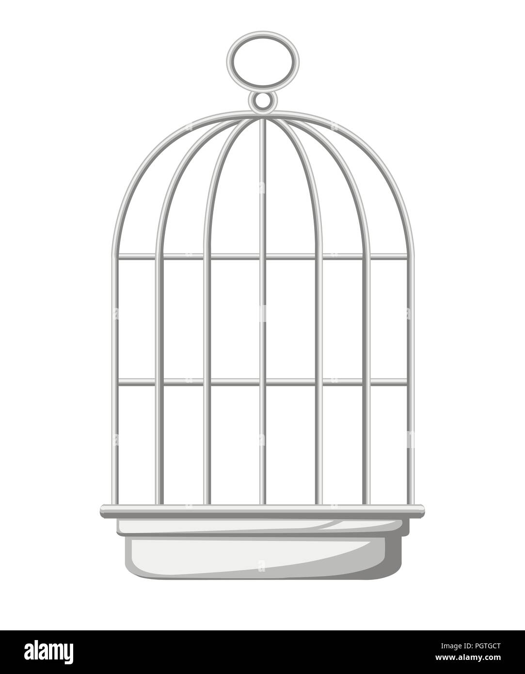 Cage à oiseau argent icône. Télévision vector illustration isolé sur fond blanc. Illustration de Vecteur