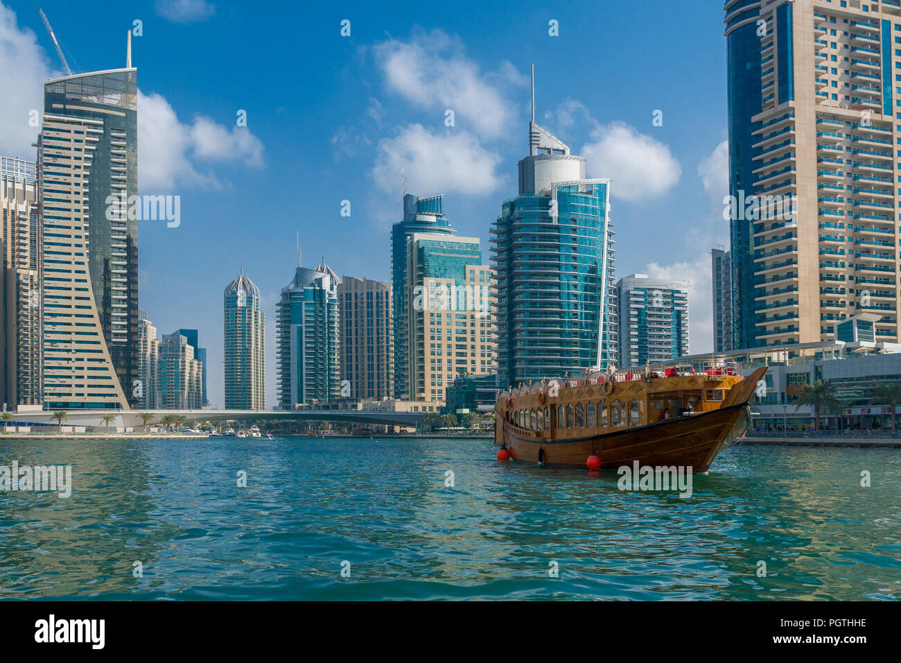La Marina de Dubaï Skyline Banque D'Images