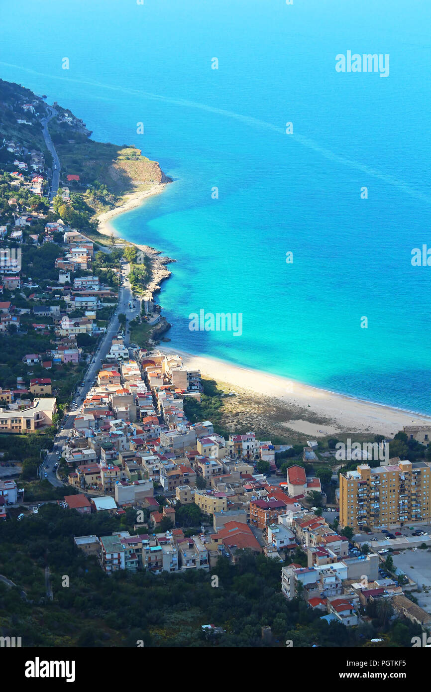 Virgin Mary beach (Vergine Maria) à Palerme, Sicile, Italie Banque D'Images