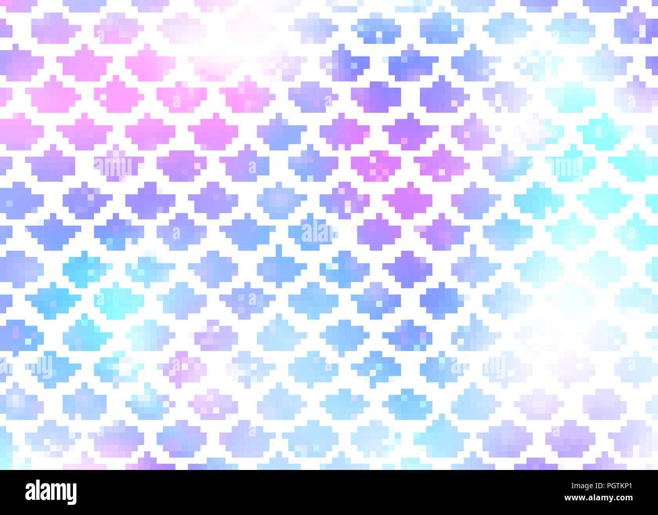 Mermaid Princess kawaii avec arrière-plan modèle de l'échelle de l'arc-en-ciel. Illustration de Vecteur