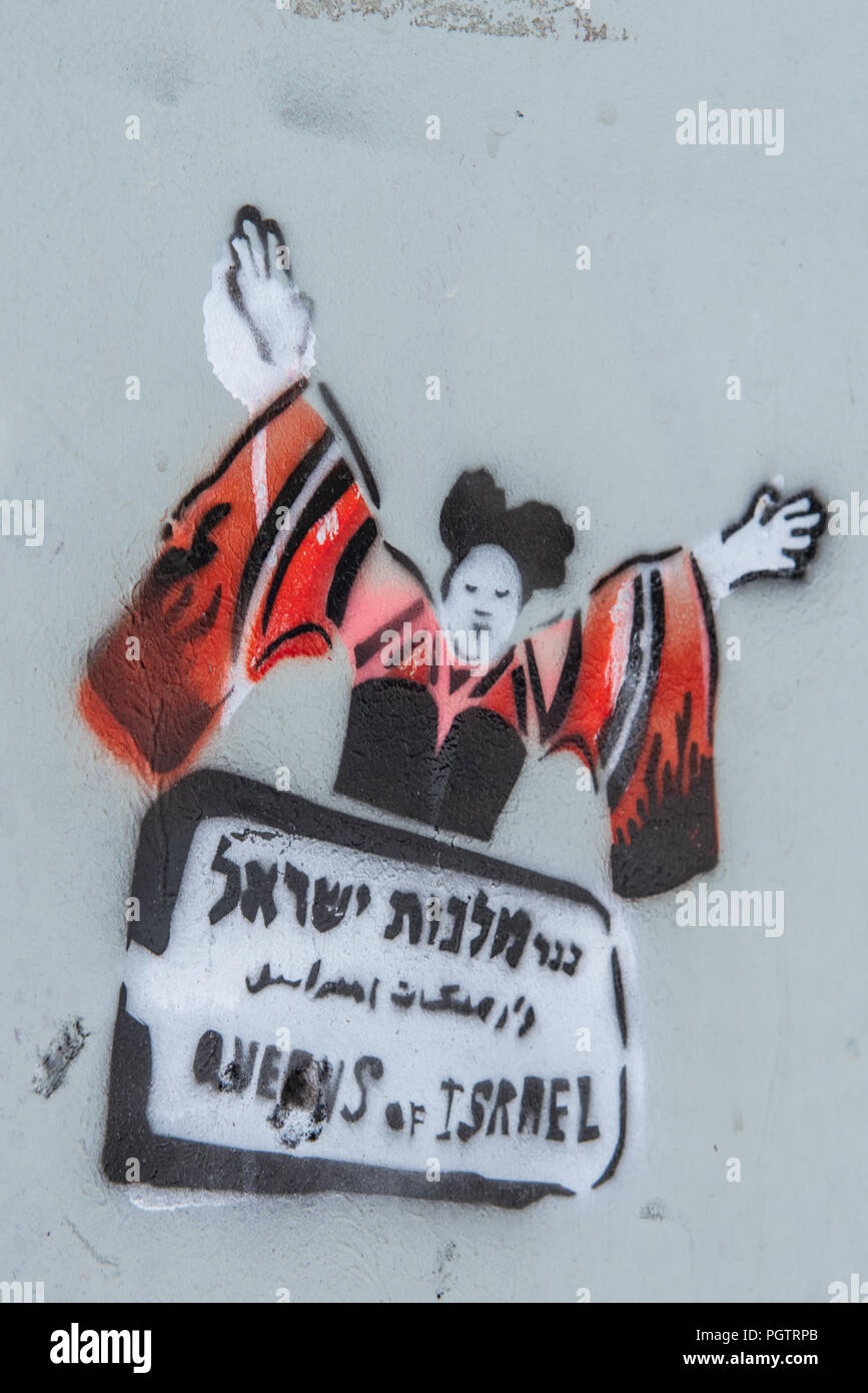Israël, Tel Aviv - 18 août 2018 : des graffitis de Netta Barzilai Banque D'Images
