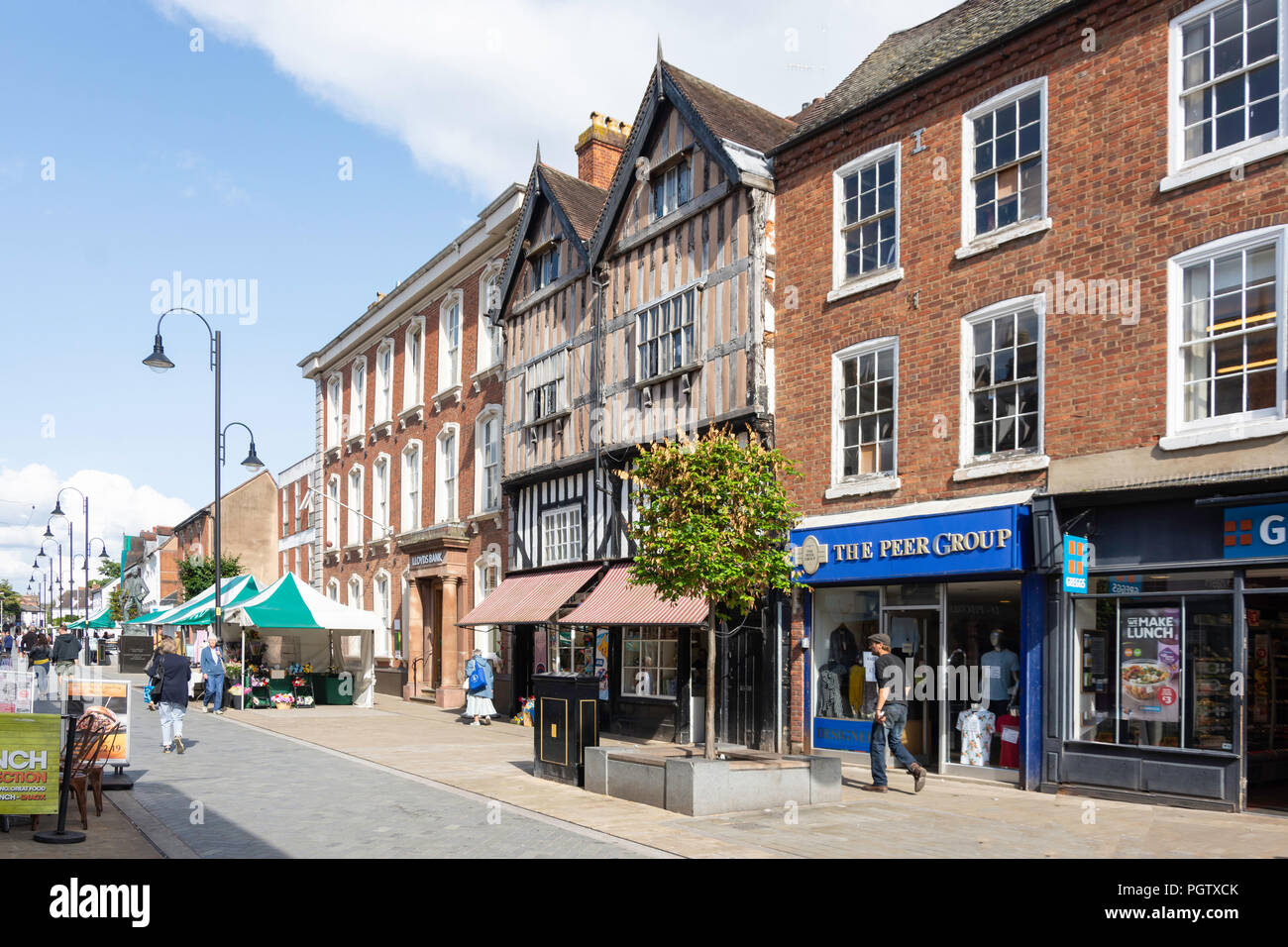 High Street, Worcester, Worcestershire, Angleterre, Royaume-Uni Banque D'Images