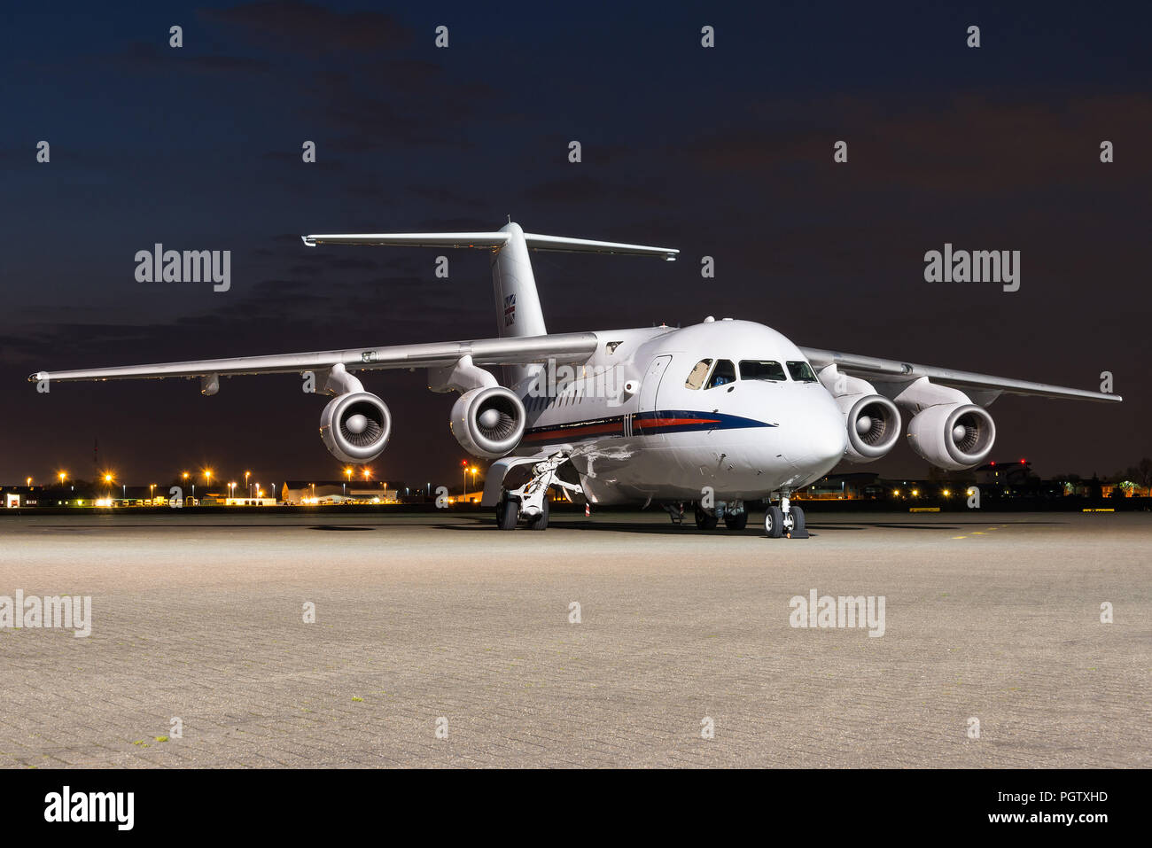 Un British Aerospace 146 passanger et VIP avion du No 32 Squadron de la Royal Air Force à la base aérienne de la RAF Northolt. Banque D'Images