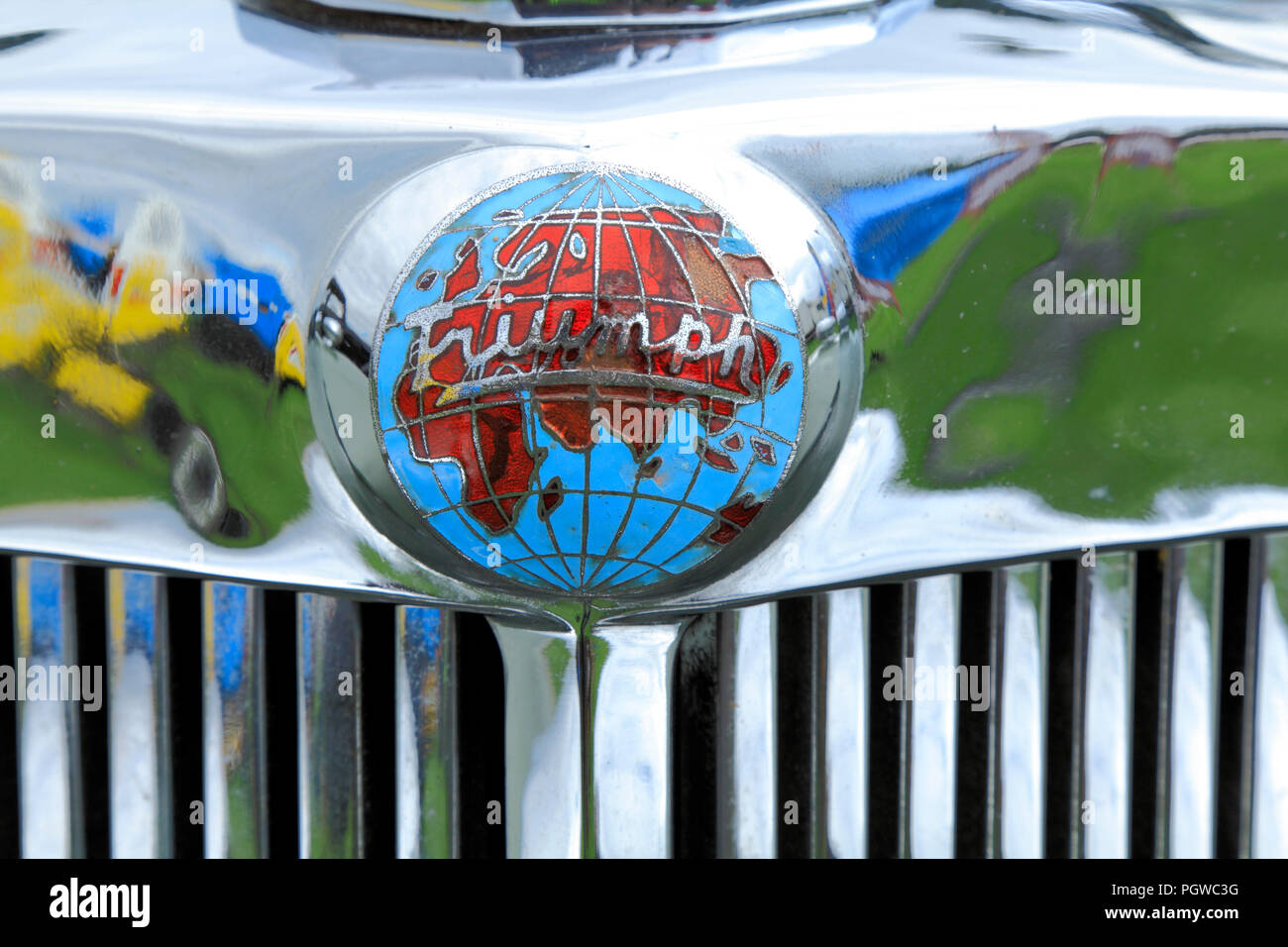 Triumph Roadster, voiture, logo, insigne, 1949, vintage, automobile, fabricant, voitures Banque D'Images