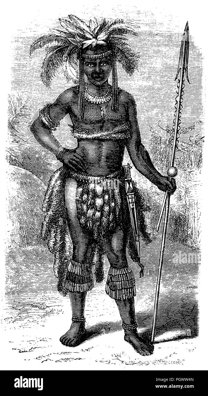 Jeune guerrier Griqua, 1868 Banque D'Images