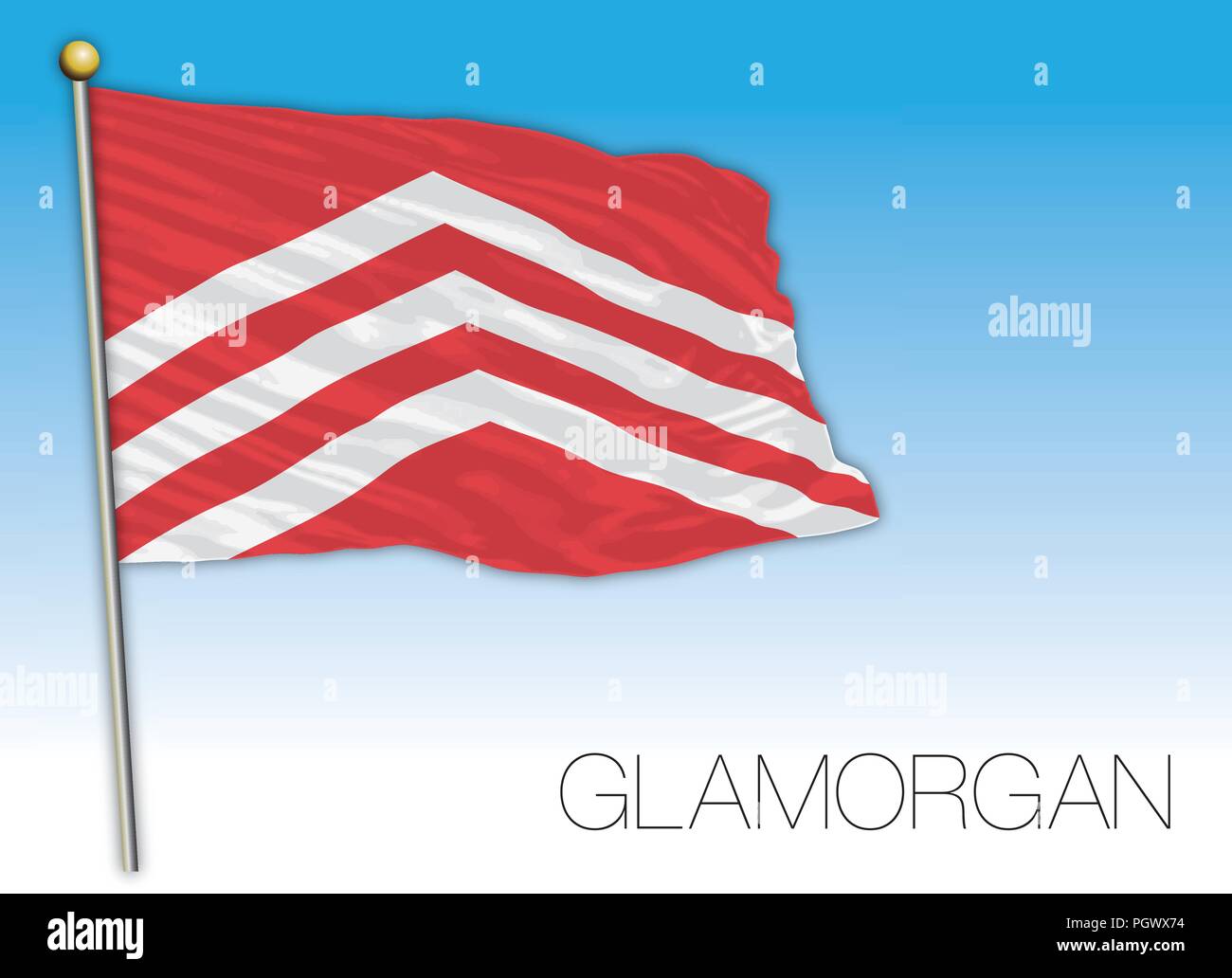 Glamorgan drapeau, Royaume-Uni, vector illustration Illustration de Vecteur