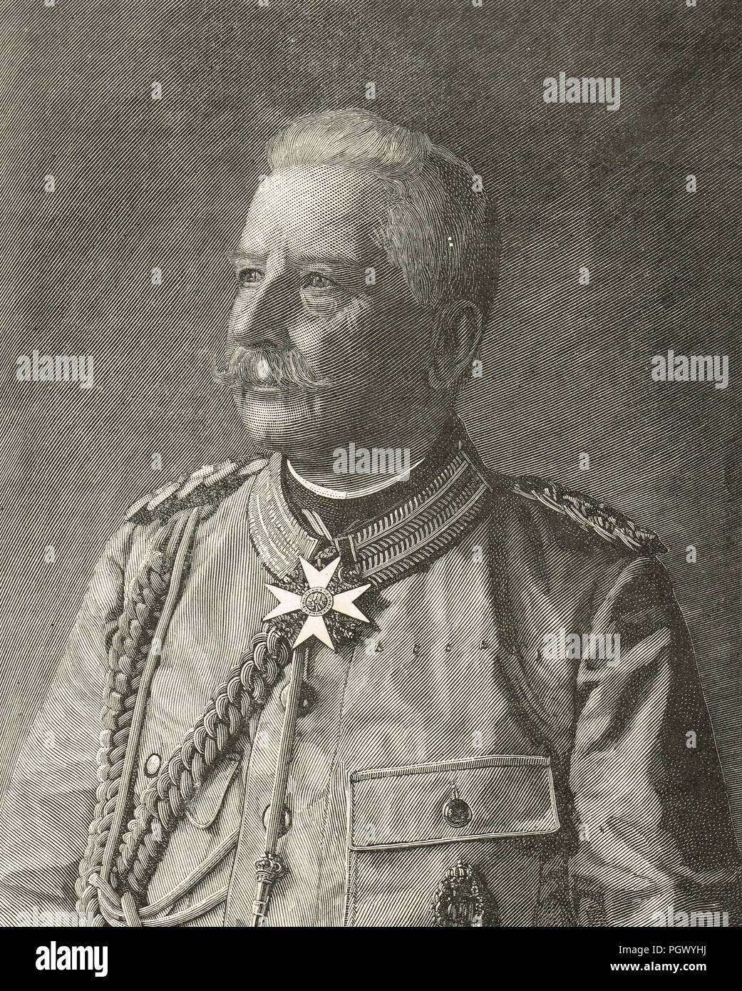 Comte Alfred Ludwig Heinrich Karl Graf von Waldersee, chef de l'état-major allemand impériale, vers 1900 Banque D'Images