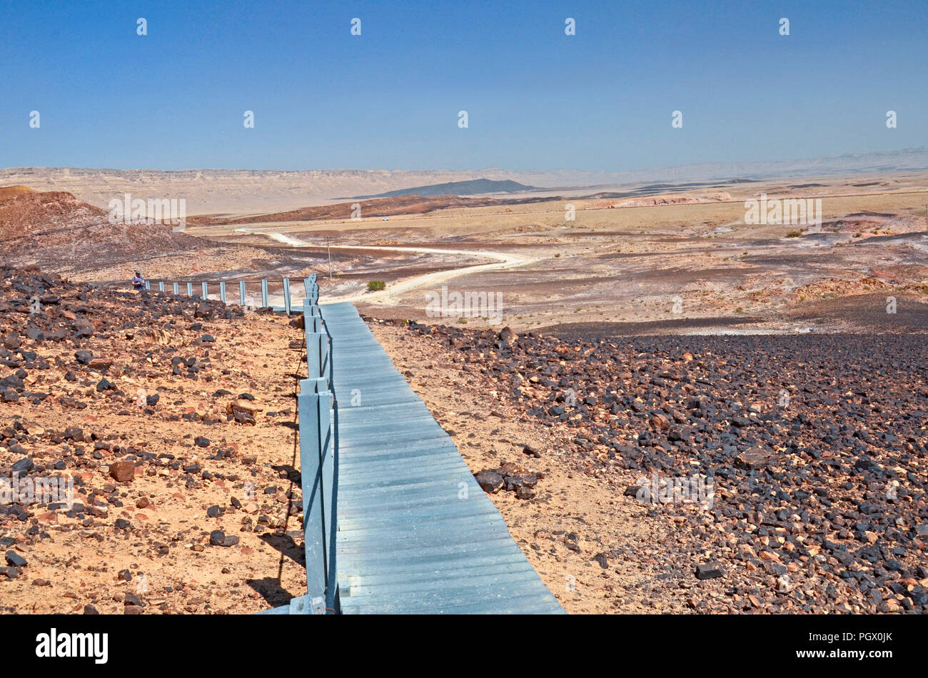 Cratère de Ramon, Néguev, Haminsara (la menuiserie) Hill, carré de formations rocheuses qui ressemblent à couper des planches de bois. D'où le nom Banque D'Images