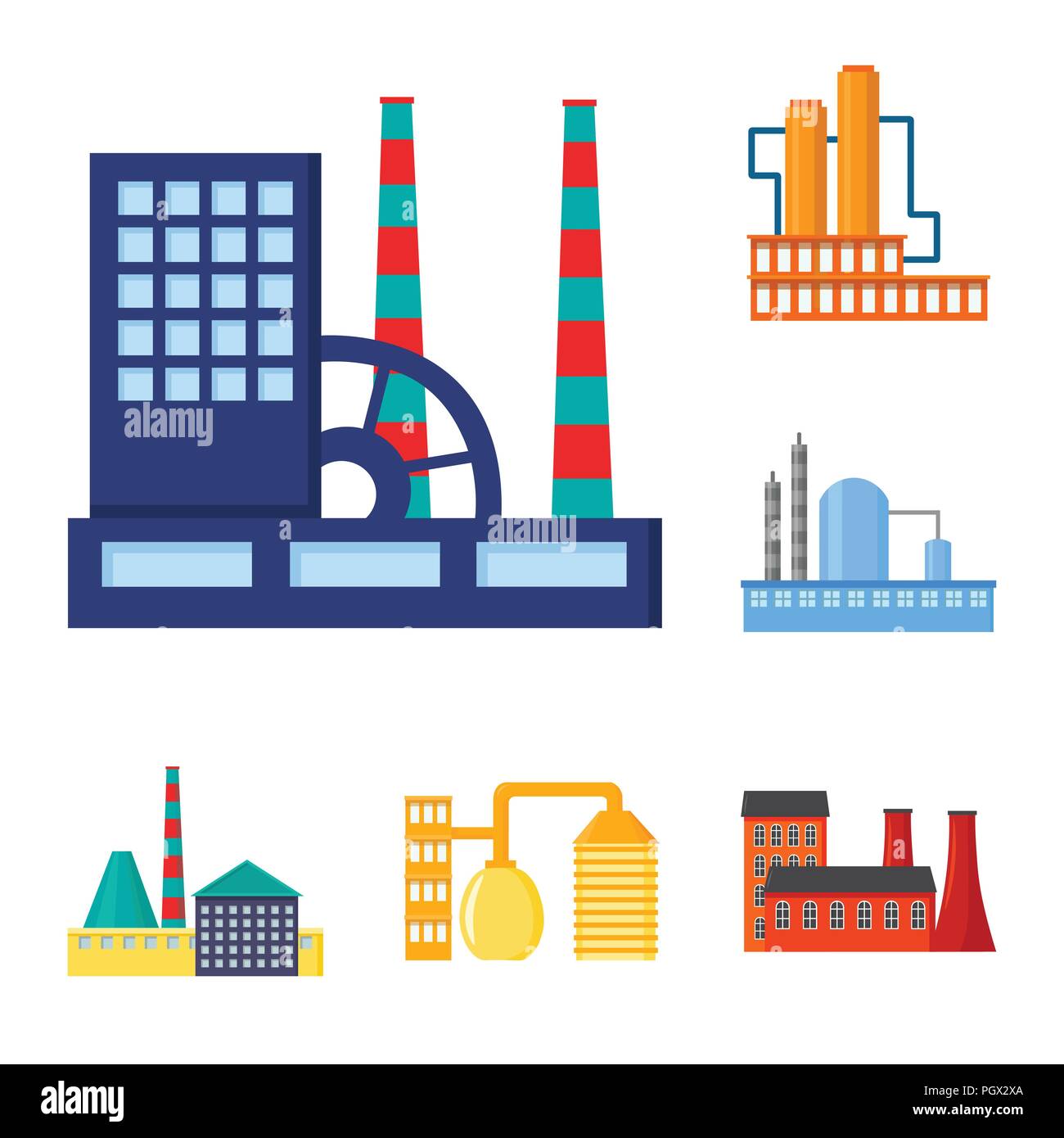 Équipements en usine et cartoon icônes de collection set pour la conception. Équipements en usine et symbole vecteur illustration de stock. Illustration de Vecteur