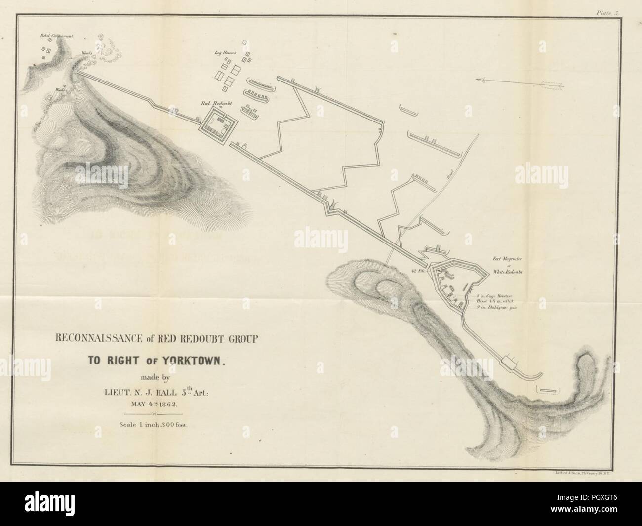 Libre à partir de la page 241 de "Rapport de l'ingénieur et les opérations de l'artillerie de l'armée du Potomac, à partir de son organisation à la fin de la campagne péninsulaire, etc' . Banque D'Images