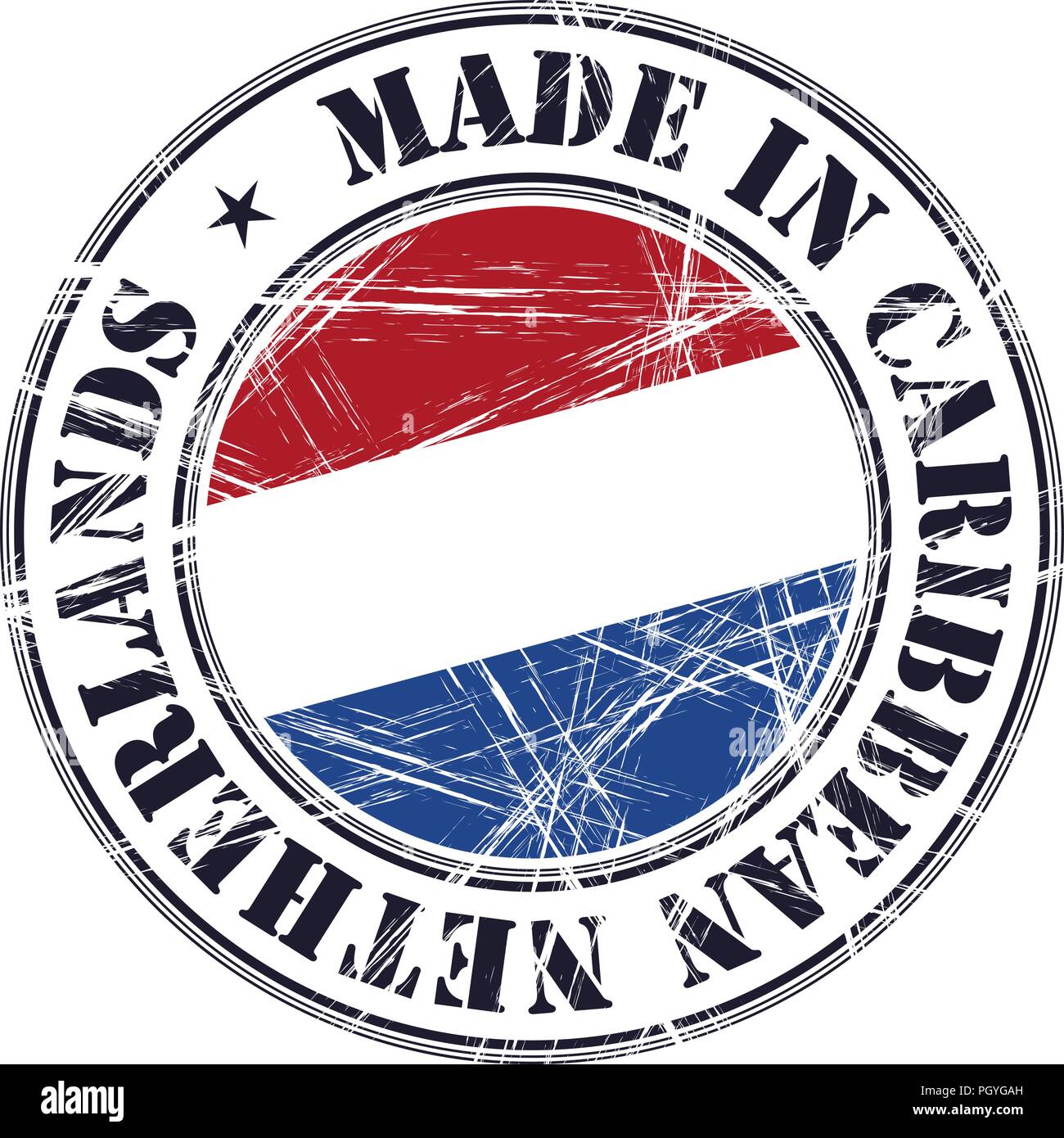 Faites en Pays Pays-Bas grunge rubber stamp avec drapeau Illustration de Vecteur