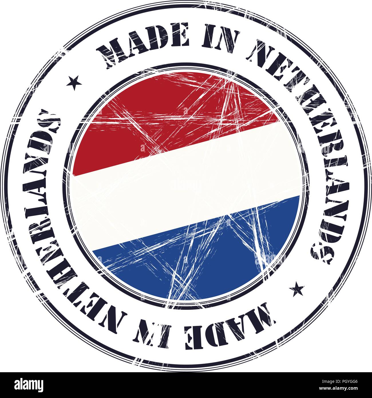 Faites en Pays-bas grunge rubber stamp avec drapeau Illustration de Vecteur