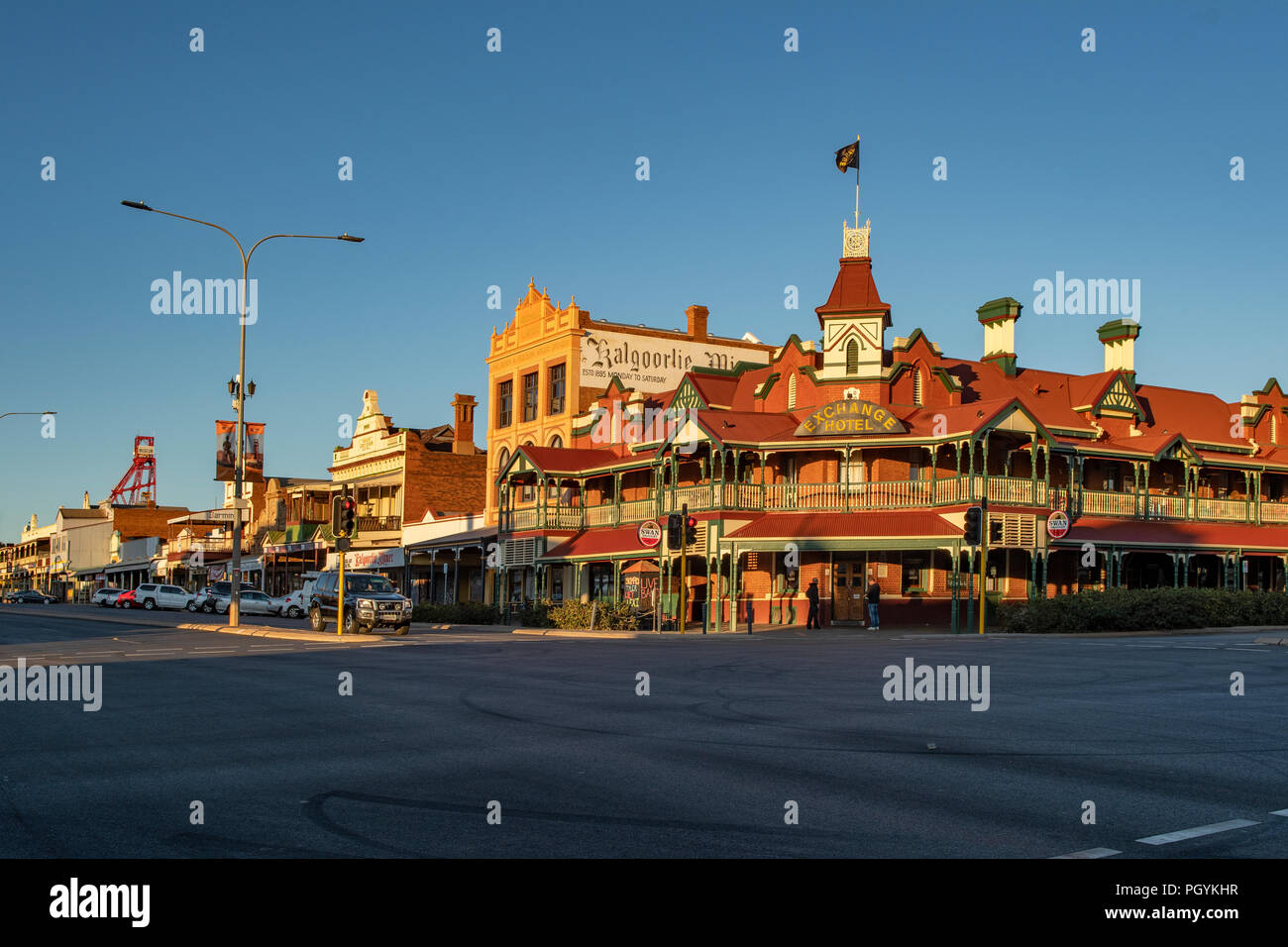 Hannan Street et de l'échange, l'hôtel Kalgoorlie, WA, Australie Banque D'Images