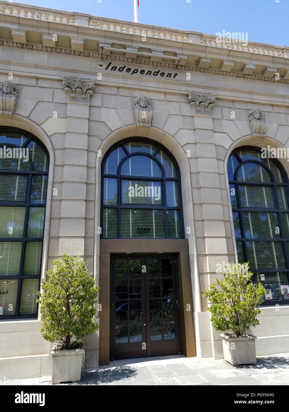 Façade du bâtiment historique de la Banque d'Italie, qui abritait à l'origine de la 13e succursale de la Banque de France, plus tard, la Banque d'Amérique, dans le centre-ville de Livermore, Californie, le 16 août 2018. () Banque D'Images