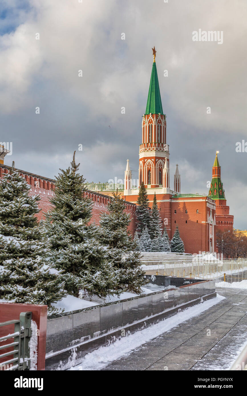 La place Rouge, tour Nikolskaïa, Kremlin, Moscou, Russie Banque D'Images