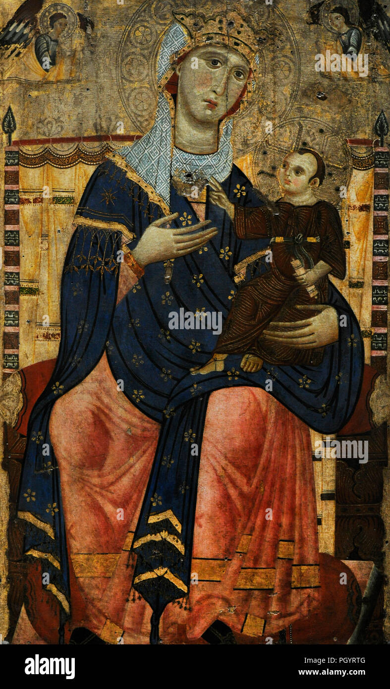 Lucca, ca.1250-1260. Intronisé Madonna avec l'Enfant Jésus. Musée Wallraf-Richartz. Cologne. L'Allemagne. Banque D'Images