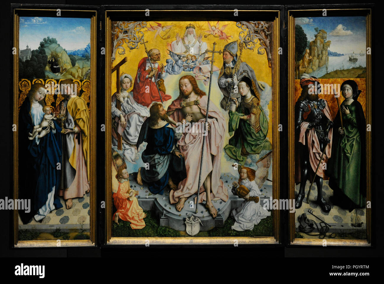 Maître du retable de San Bartholomé (active en France autour de 1475-1510). Retable de saint Thomas, 1495-1500. Musée Wallraf-Richartz. Cologne. L'Allemagne. Banque D'Images
