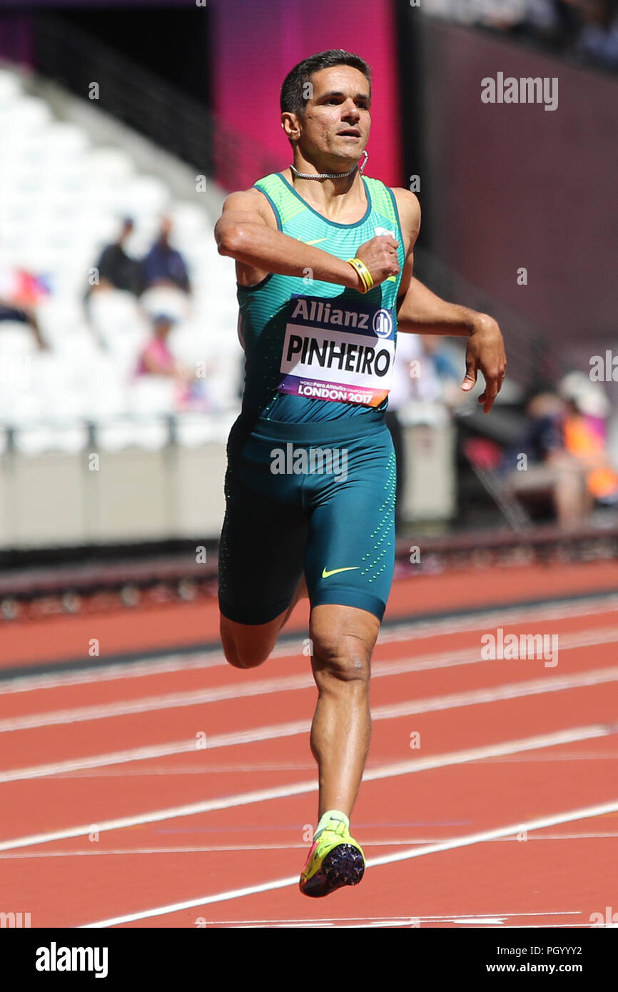 Edson PINHEIRO du Brésil dans l'épreuve du 200m T38 chauffe lors du championnat à Londres 2017 Para Banque D'Images