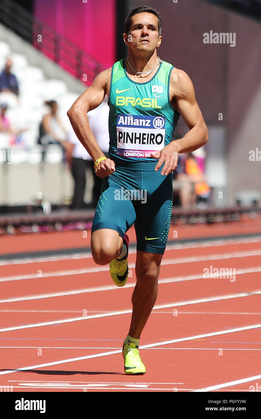 Edson PINHEIRO du Brésil dans l'épreuve du 200m T38 chauffe lors du championnat à Londres 2017 Para Banque D'Images