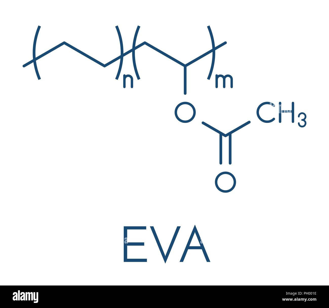 L'éthylène-acétate de vinyle (EVA), la structure chimique. Formule topologique. Illustration de Vecteur