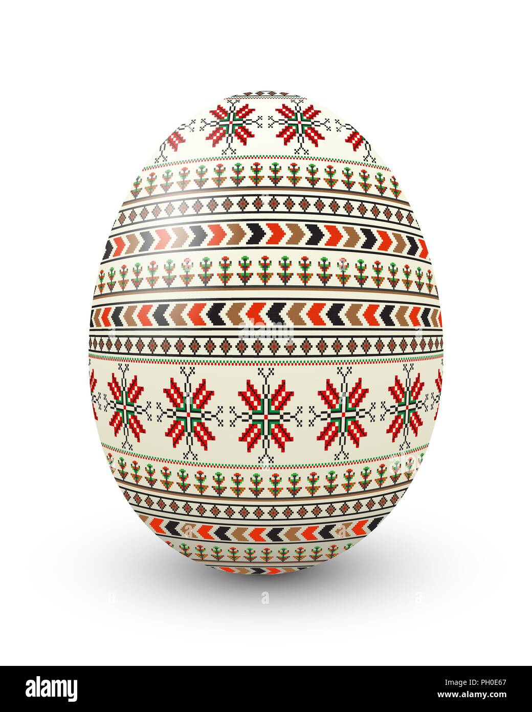 Oeuf de Pâques décoratifs sur fond blanc Illustration de Vecteur