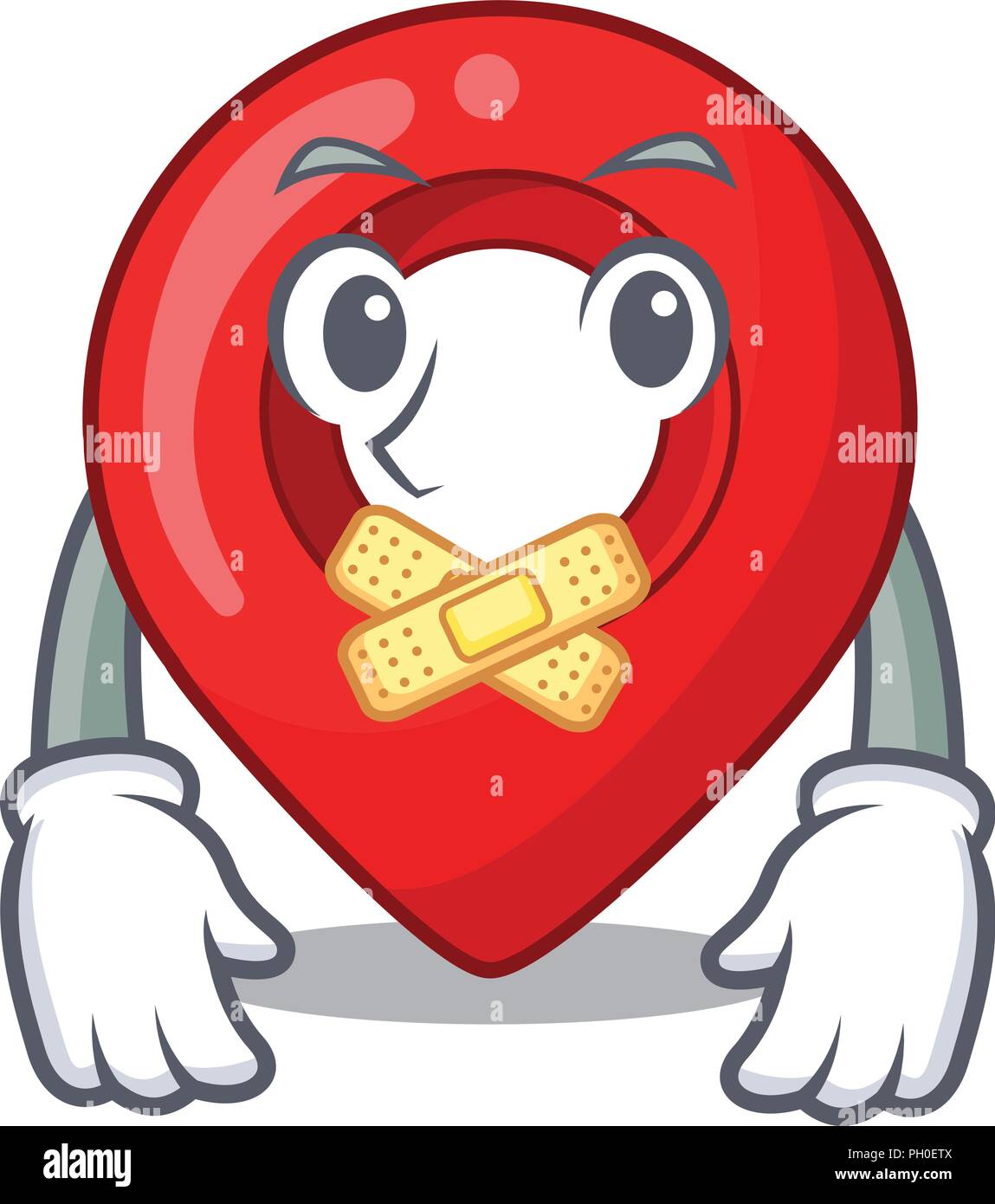 Marqueur de carte pin navigation silencieuse mascot cartoon Illustration de Vecteur