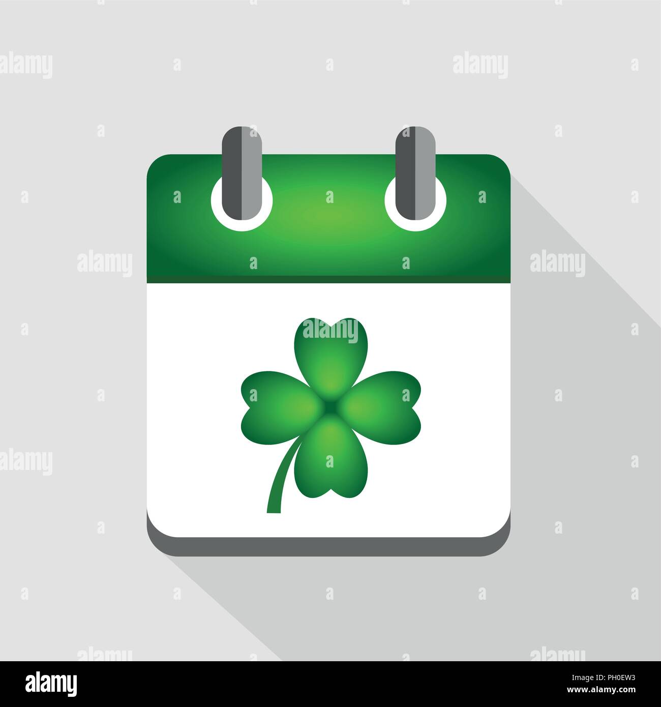 Trèfle à quatre feuilles vert vert dans un calendrier EPS10 vector illustration Illustration de Vecteur