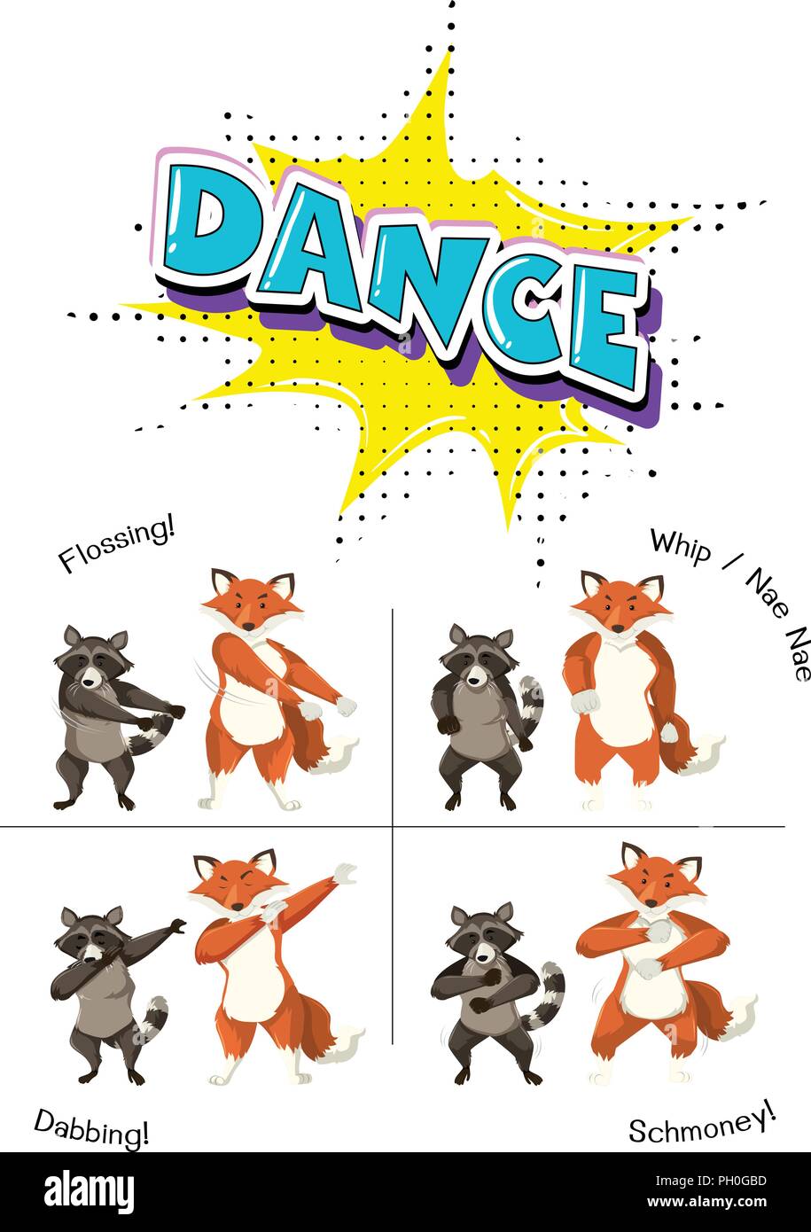 Danse animaux concept illustration Illustration de Vecteur