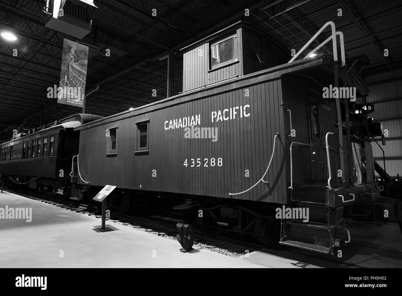 St-Constant, Canada, le 28 août, 2018.Vintage fourgon de location sur l'affichage dans le musée Exporail.Credit:Mario Beauregard/Alamy Live News Banque D'Images