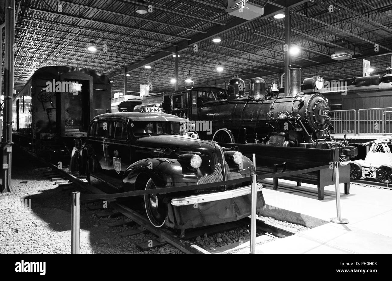 St-Constant, Canada, le 28 août, 2018.Vintage locomotives à vapeur sur l'affichage dans le musée Exporail.Credit:Mario Beauregard/Alamy Live News Banque D'Images