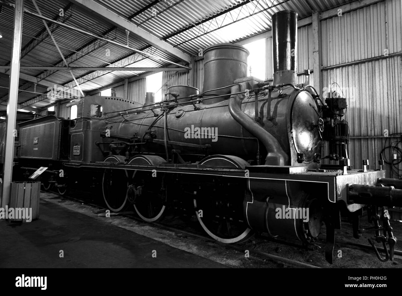 St-Constant, Canada, le 28 août, 2018.Vintage locomotive à vapeur sur l'affichage dans le musée Exporail.Credit:Mario Beauregard/Alamy Live News Banque D'Images