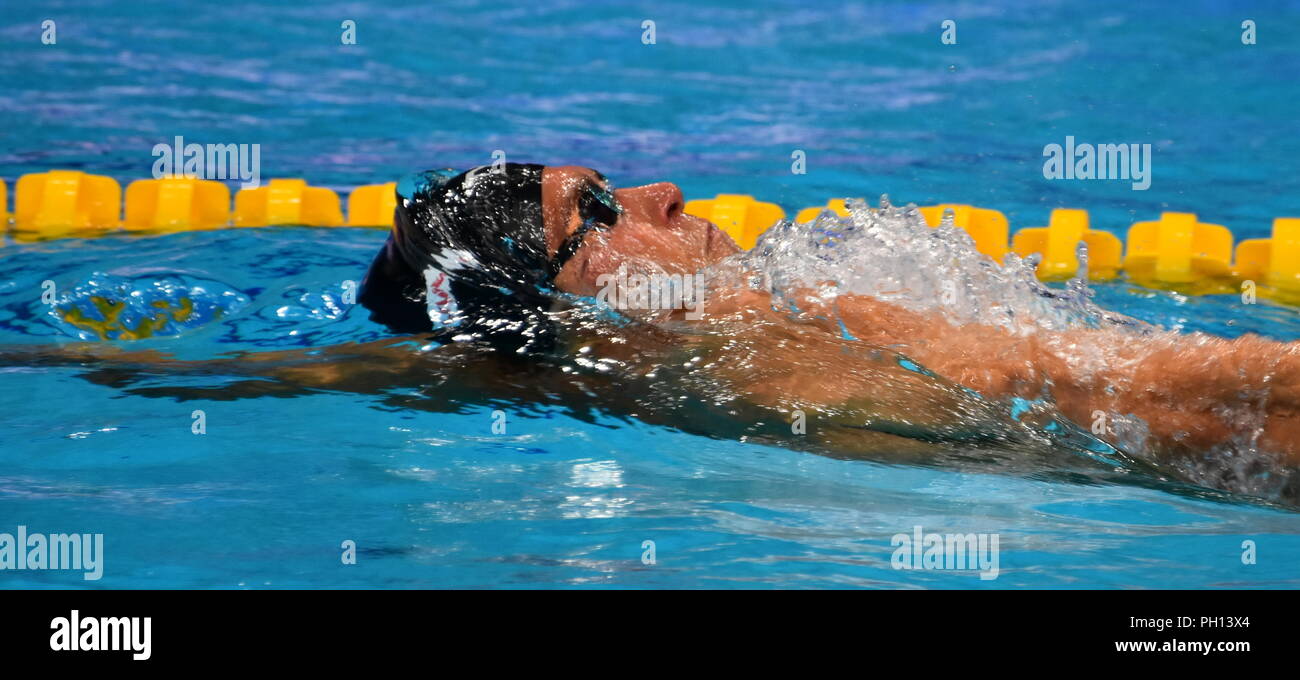 Budapest, Hongrie - Jul 26, 2017. La natation de ST CYR Matt (USA) dans le 4x100m relais quatre nages finale. Championnat du Monde de Natation FINA a été Banque D'Images