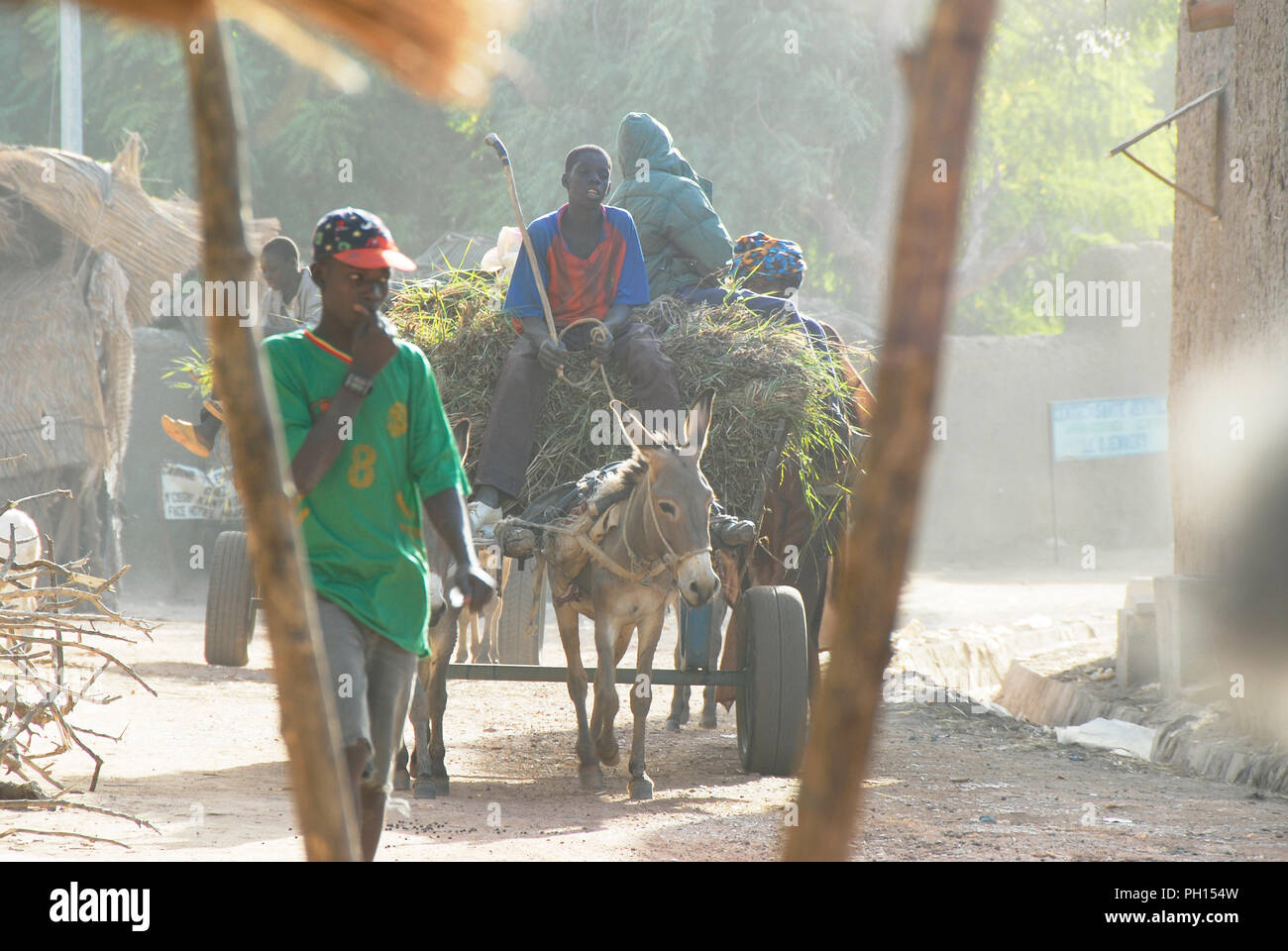 Jour de marché hebdomadaire, le lundi à Djenné, Site du patrimoine mondial de l'Unesco. Le Mali, Afrique de l'Ouest Banque D'Images