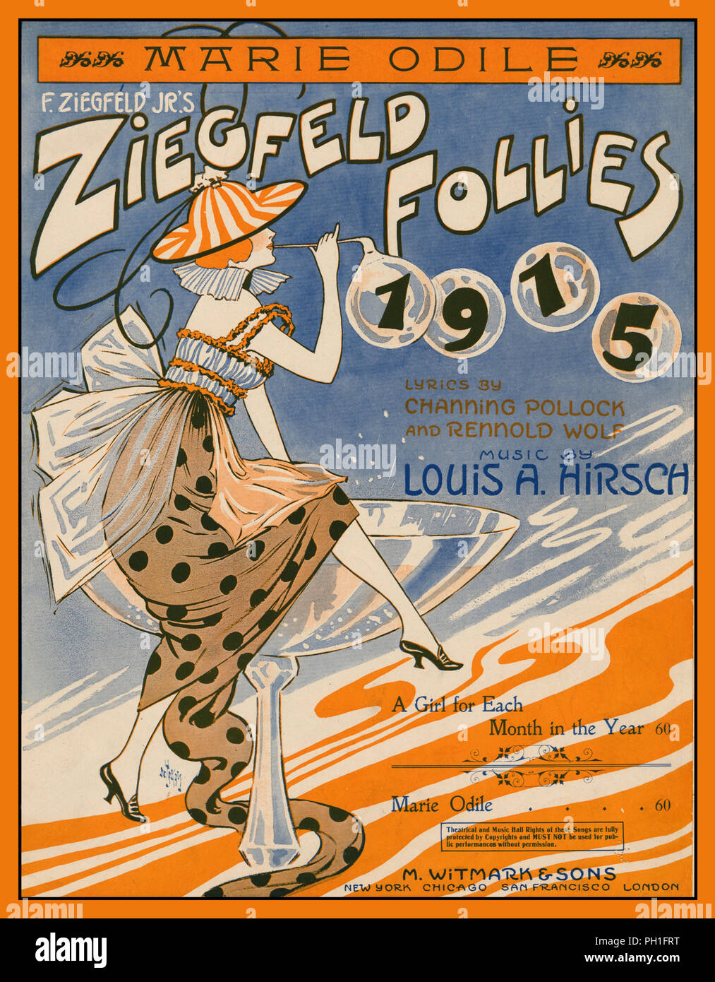 Vintage des années 1900, l'affiche de la musique 'Marie Ziegfeld Follies Odile' 1915 Leon Errol, W.C. Champs, Ann Pennington, Ed Wynn, Bert Williams, Ina Claire, Mae Murray, Justine Johnstone, le Ziegfeld Girls, (y compris Marion Davies, Helen Barnes, Olive Thomas, Odette Myrtil, et Edith Whitney Banque D'Images Vintage des années 1900, l'affiche de la musique 'Marie Ziegfeld Follies Odile' 1915 Leon Errol, W.C. Champs, Ann Pennington, Ed Wynn, Bert Williams, Ina Claire, Mae Murray, Justine Johnstone, le Ziegfeld Girls, (y compris Marion Davies, Helen Barnes, Olive Thomas, Odette Myrtil, et Edith Whitney Banque D'Images