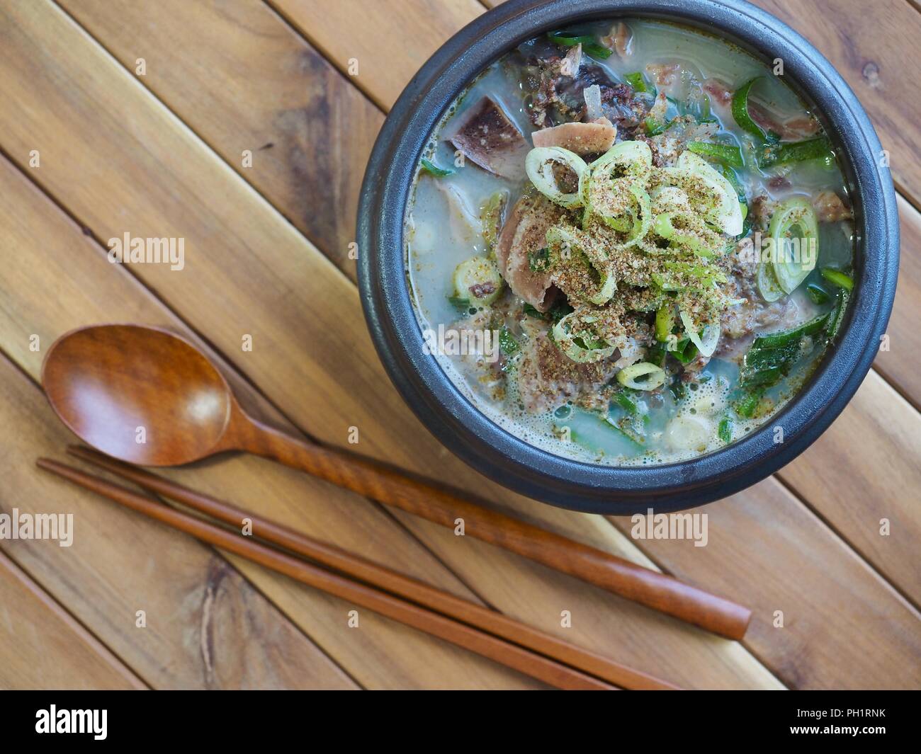 La nourriture coréenne, Soupe glacée sundae gukbap Banque D'Images