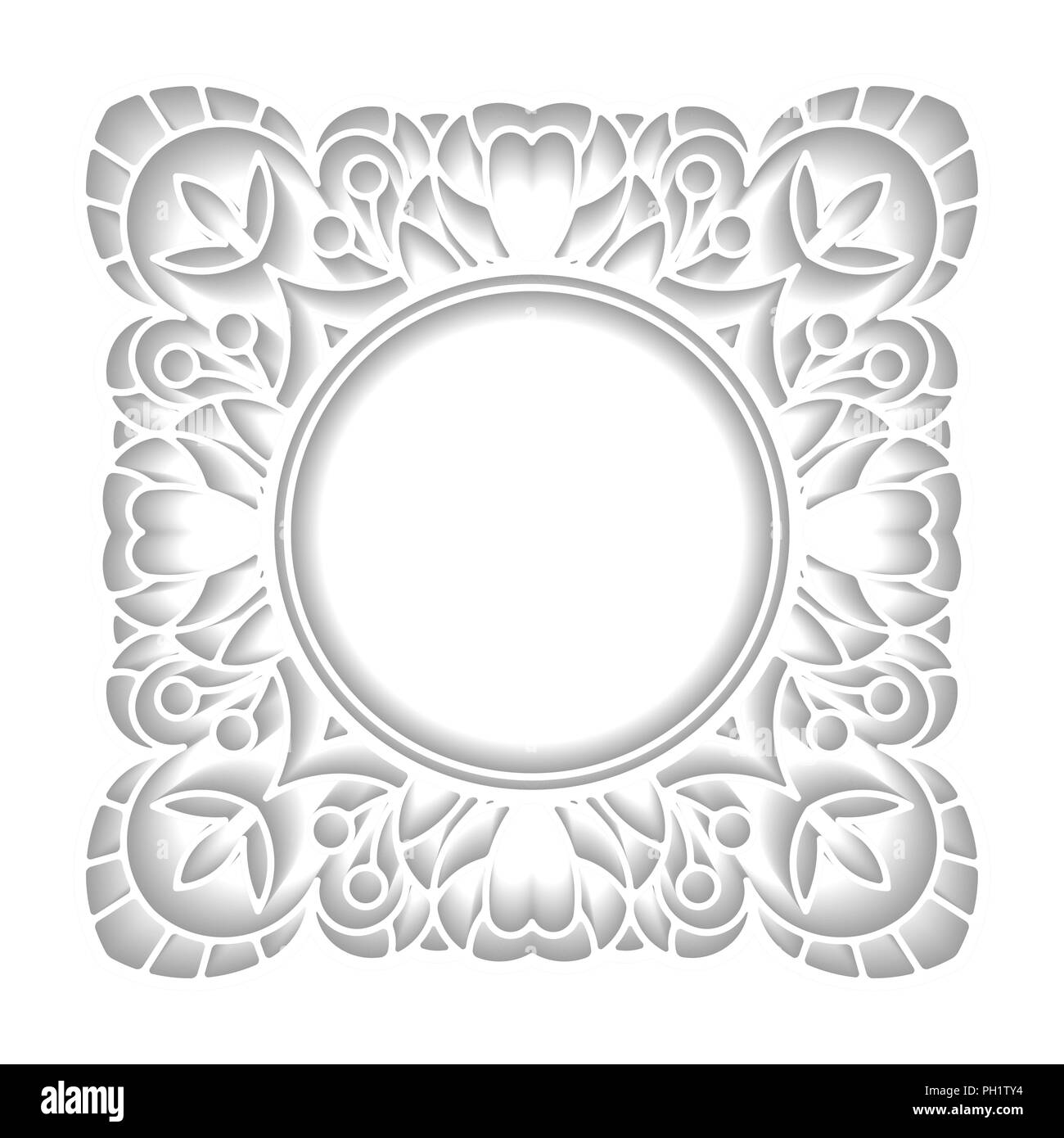 Cadre carré en coupe de papier style avec tour de l'espace vide pour votre conception. Illustration de Vecteur