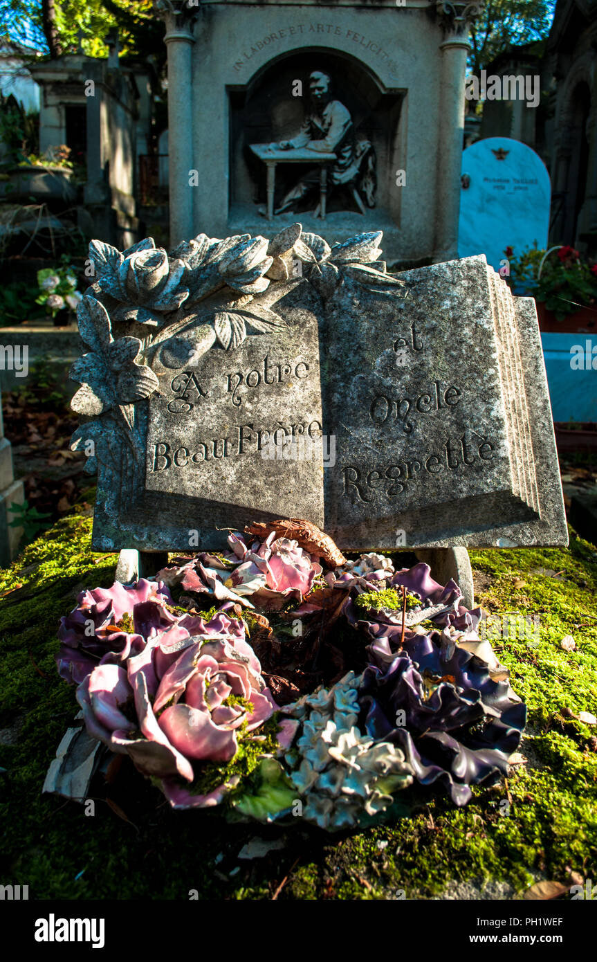 Cimetière du Père Lachaise Paris France Banque D'Images