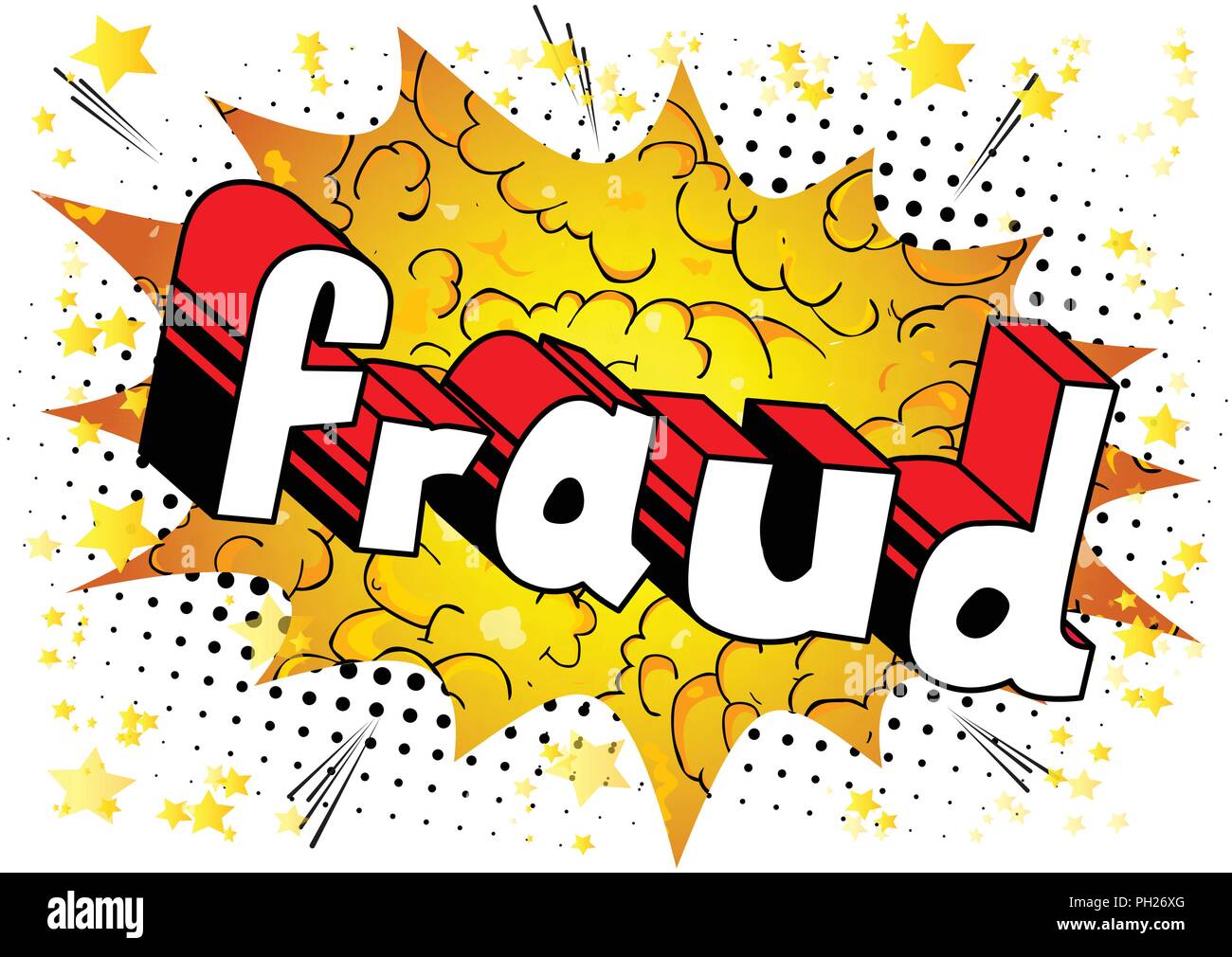 Fraude - Vector illustration comic book style phrase. Illustration de Vecteur