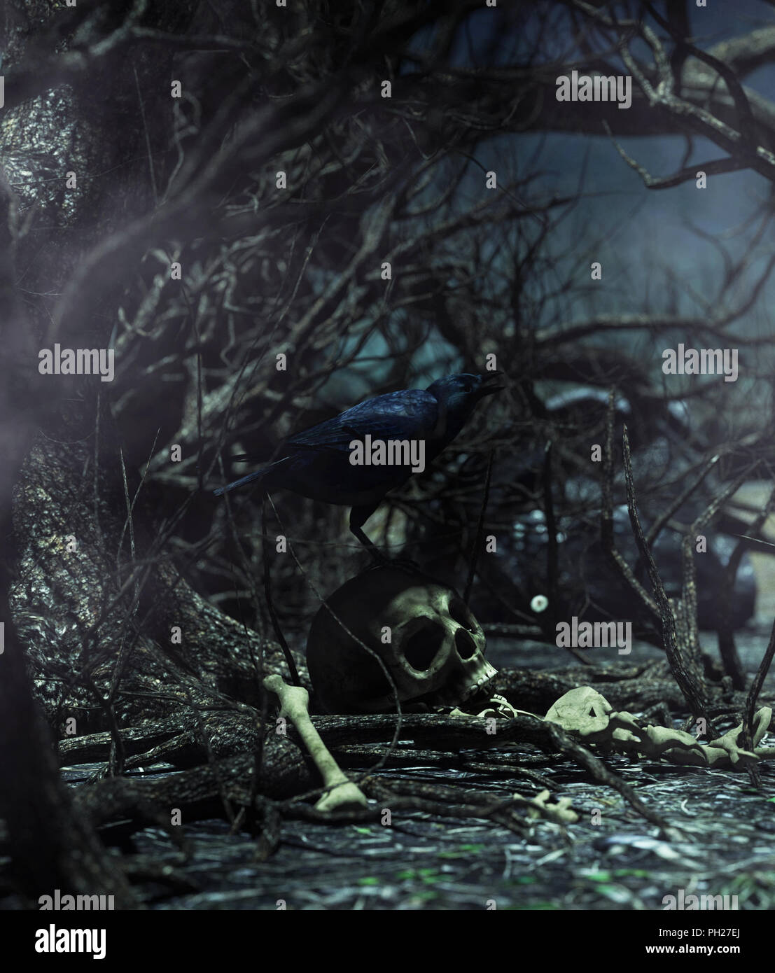 Perdu Jusqu A La Mort Vous 2 Un Corbeau Sur Le Crane Humain Sous L Arbre Sur Scary Nuit Sombre 3d Illustration Pour L Illustration De Livres Ou De Couverture De Livre Photo Stock Alamy Perdu Jusqu A La Mort Vous 2 Un Corbeau Sur Le Crane Humain Sous L Arbre Sur Scary Nuit Sombre 3d Illustration Pour L Illustration De Livres Ou De Couverture De Livre Photo Stock Alamy