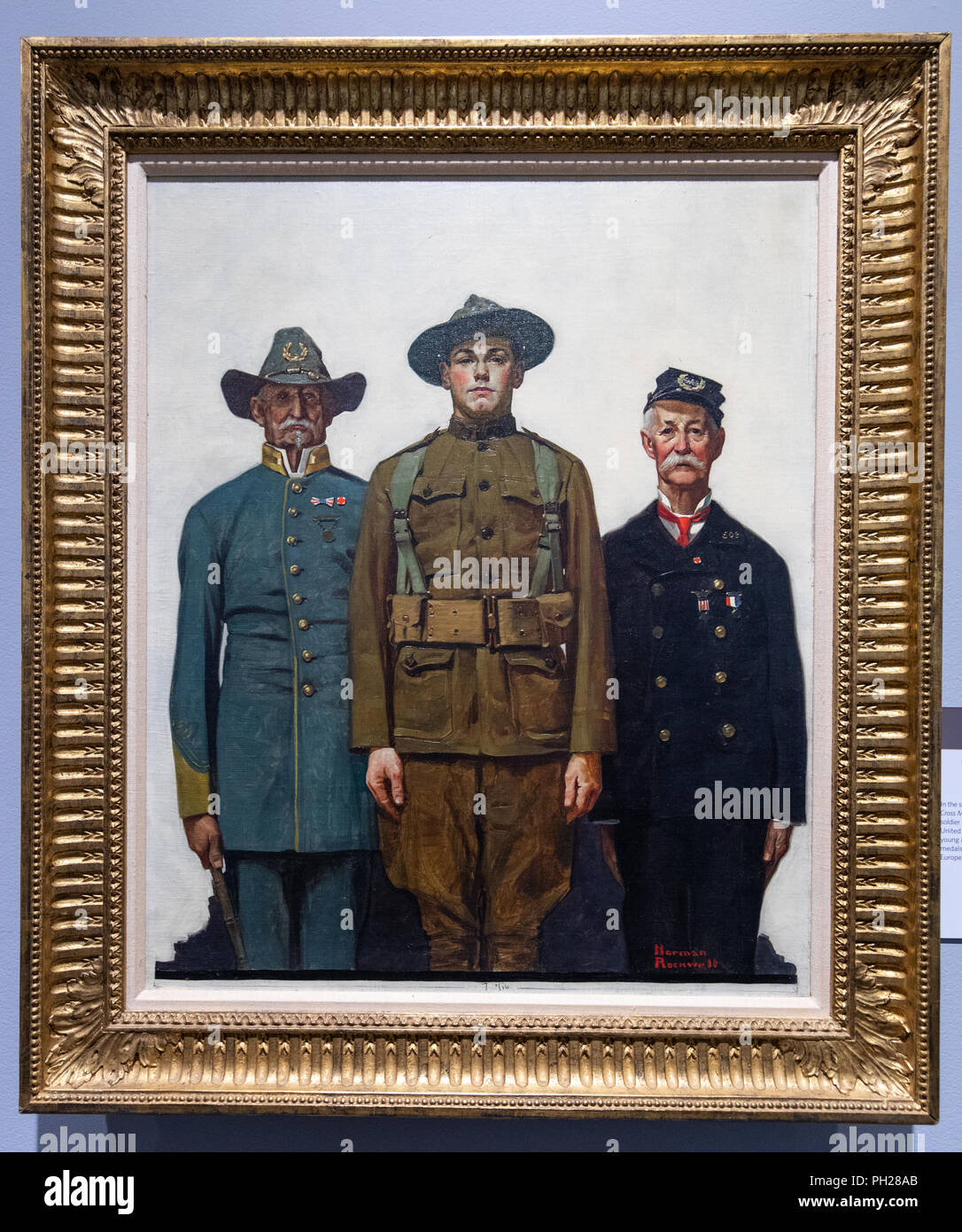 Les anciens combattants des deux guerres, Norman Rockwell Museum, Stockbridge, comté de Berkshire, Massachusetts, USA Banque D'Images
