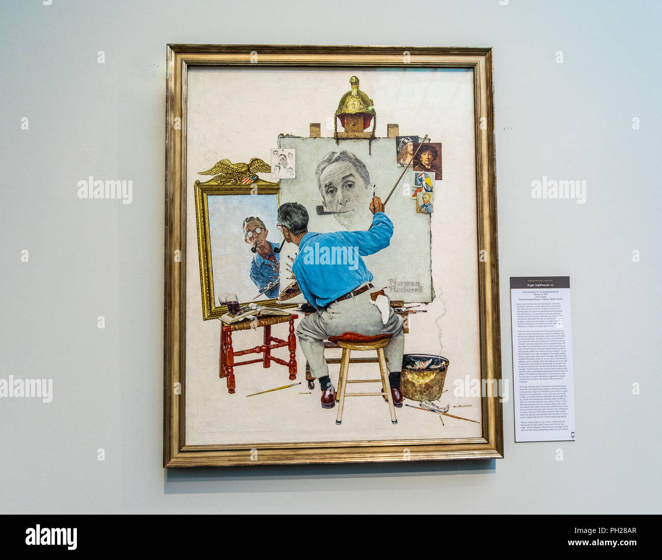 Le Triple Autoportrait De Norman Rockwell Autoportrait, Triple Norman Rockwell Museum, Stockbridge, comté de  Berkshire, Massachusetts, USA Photo Stock - Alamy