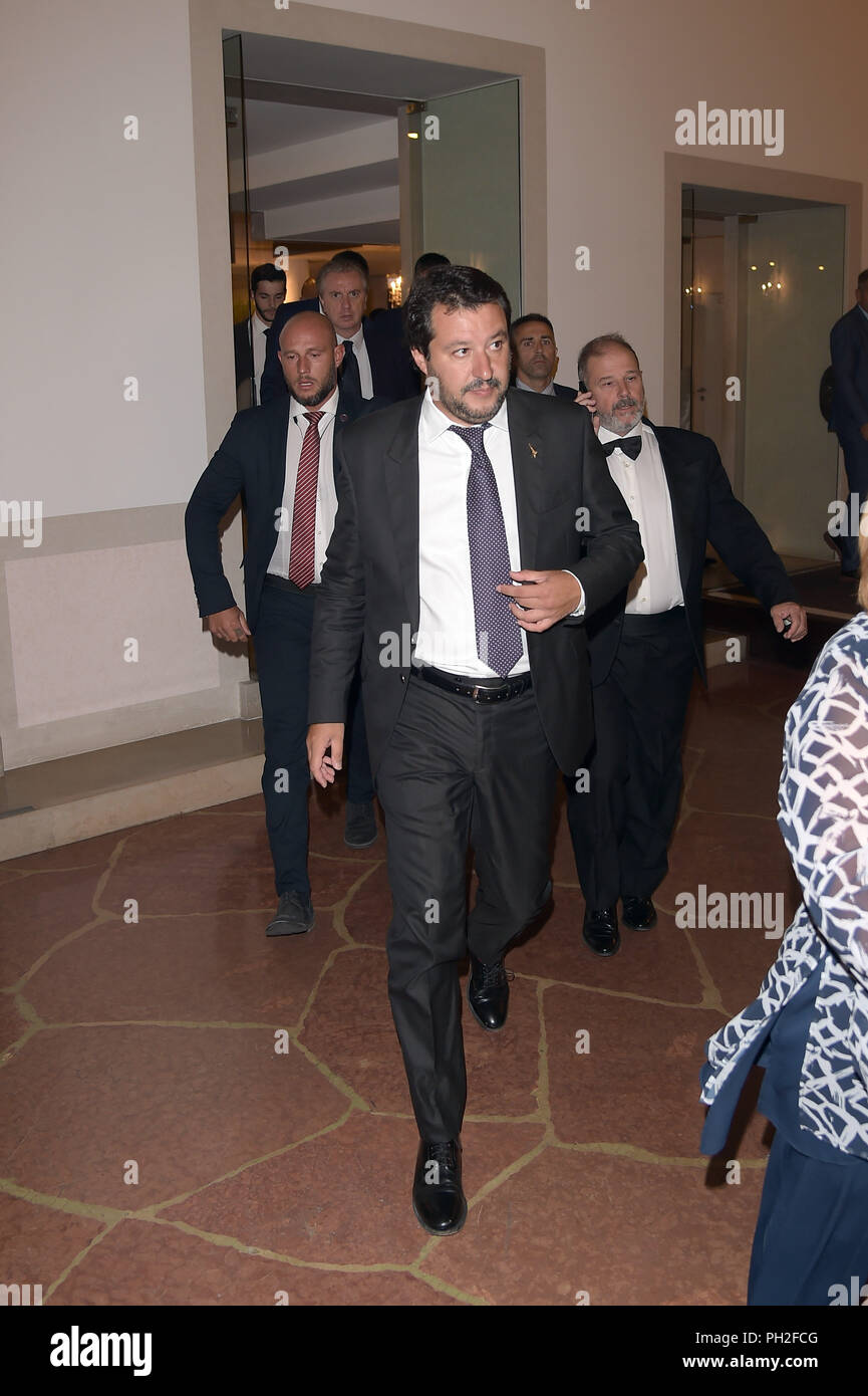 Venise, Italie. Août 29, 2018. 75e Festival du Film de Venise, il ministro dell'Interno, sur. Matteo Salvini, arriva al Lido durante la Mostra del Cinema di Venezia sur la photo : Matteo Salvini indépendant : Crédit Photo Agency/Alamy Live News Banque D'Images