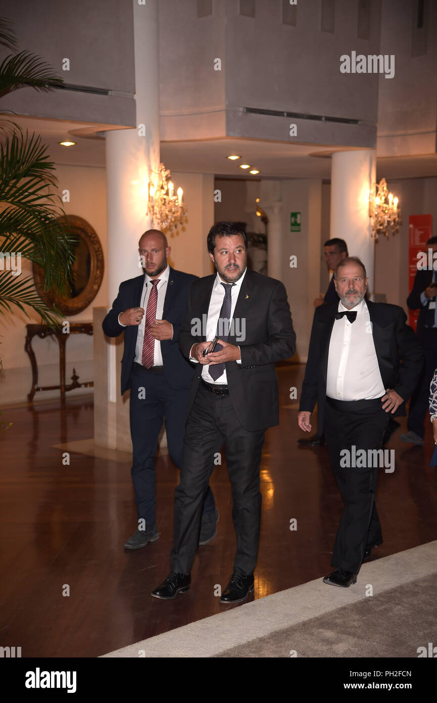 Venise, Italie. Août 29, 2018. 75e Festival du Film de Venise, il ministro dell'Interno, sur. Matteo Salvini, arriva al Lido durante la Mostra del Cinema di Venezia sur la photo : Matteo Salvini indépendant : Crédit Photo Agency/Alamy Live News Banque D'Images